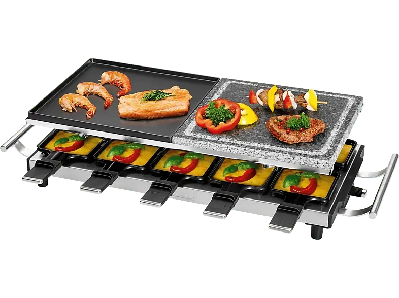 Profi Cook Raclette-Grill 2 in 1 PC-RG 1144 edelstahl Raclette (in Edelstahl, für , 1700 Watt)