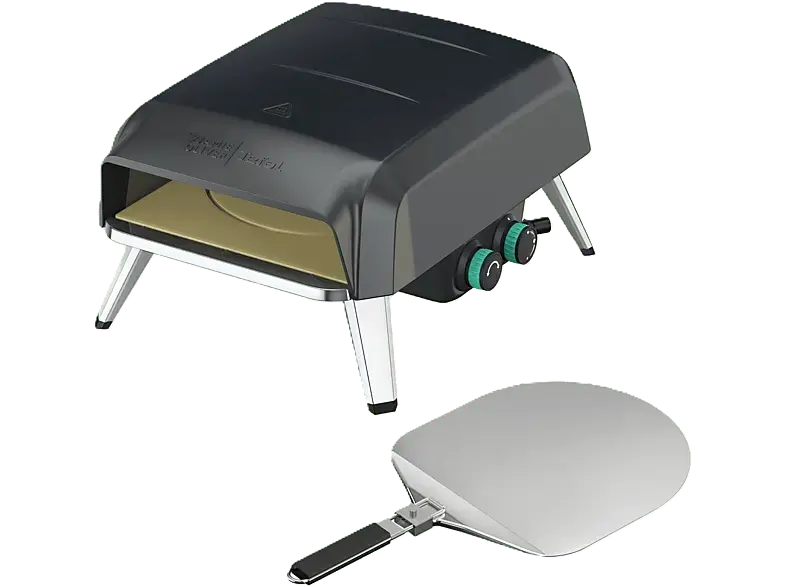 Tefal JM4168 Jamie Oliver Pronto Outdoor Gas-Pizzaofen, Schwarz/T&uuml;rkis