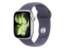 Apple Watch Series 11 GPS 42mm Silber Aluminium Case mit Purple Fog Sport Band - M/L; Smartwatch