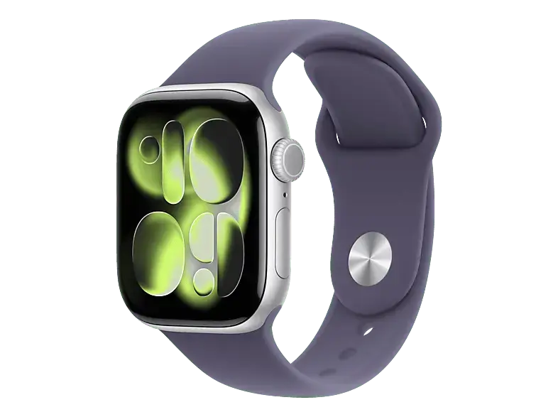 Apple Watch Series 11 GPS 42mm Silber Aluminium Case mit Purple Fog Sport Band - M/L; Smartwatch