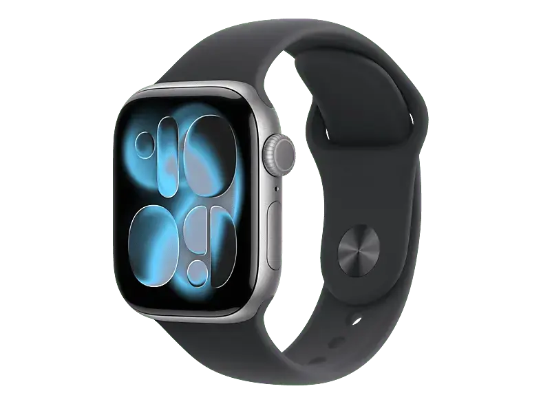 Apple Watch Series 11 GPS 42mm Space Grau Aluminium Case mit Black Sport Band - M/L; Smartwatch