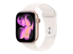 Apple Watch Series 11 GPS 46mm Ros&eacute;gold Aluminium Case mit Light Blush Sport Band - M/L; Smartwatch