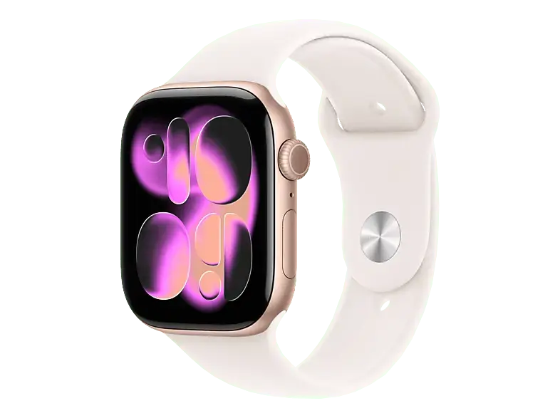Apple Watch Series 11 GPS 46mm Ros&eacute;gold Aluminium Case mit Light Blush Sport Band - M/L; Smartwatch
