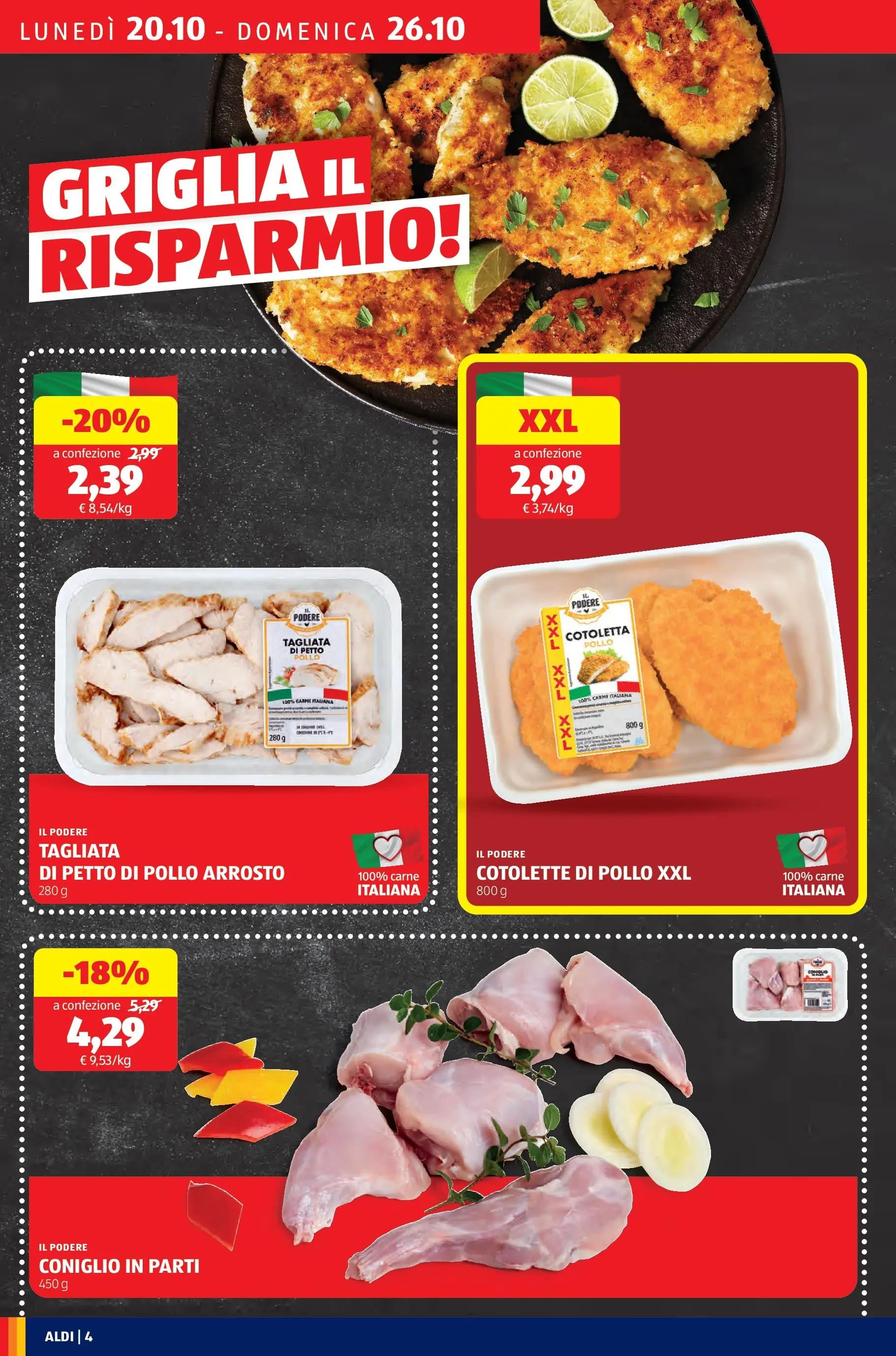 Nuovo Aldi - Questa settimana da ALDI... dal 19/10/2025 > offerte anteprima 🛍️ | Pagina: 4 | Prodotti: Petto di Pollo, Arrosto, Pollo, Griglia