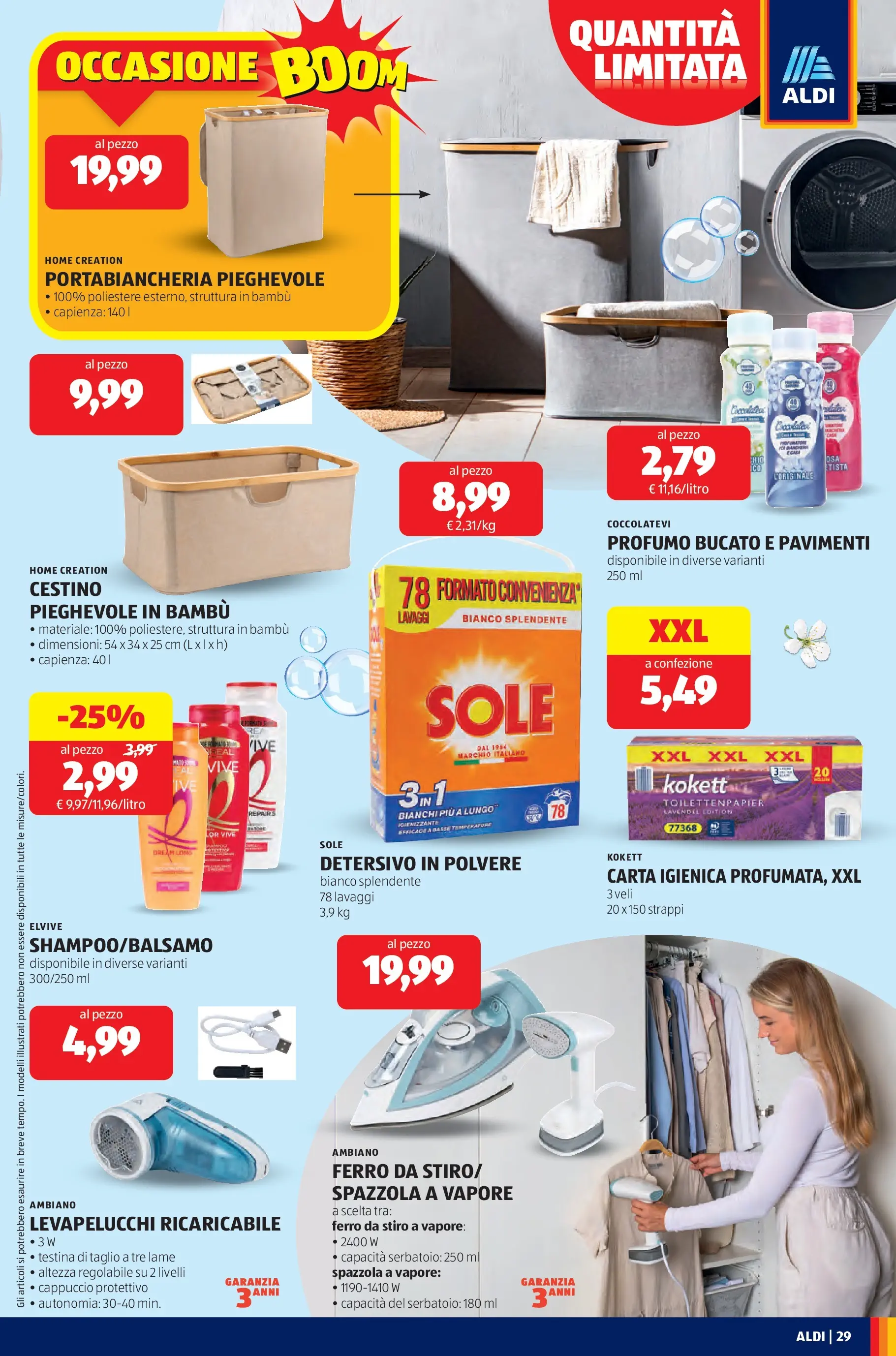 Nuovo Aldi - Questa settimana da ALDI... dal 19/10/2025 > offerte anteprima 🛍️ | Pagina: 29 | Prodotti: Carta igienica, Ferro da stiro, Profumo, Portabiancheria