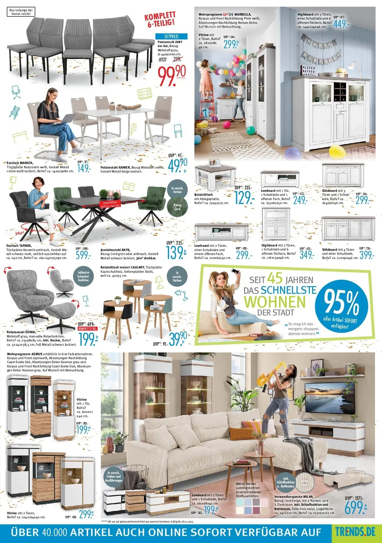 Trends - Ostermann Trends: Neue Möbel wirken Wunder. (ab 24.10.2025) zum Blättern | Seite: 5 | Produkte: Relaxsessel, Beistelltisch, Esstisch, Creme