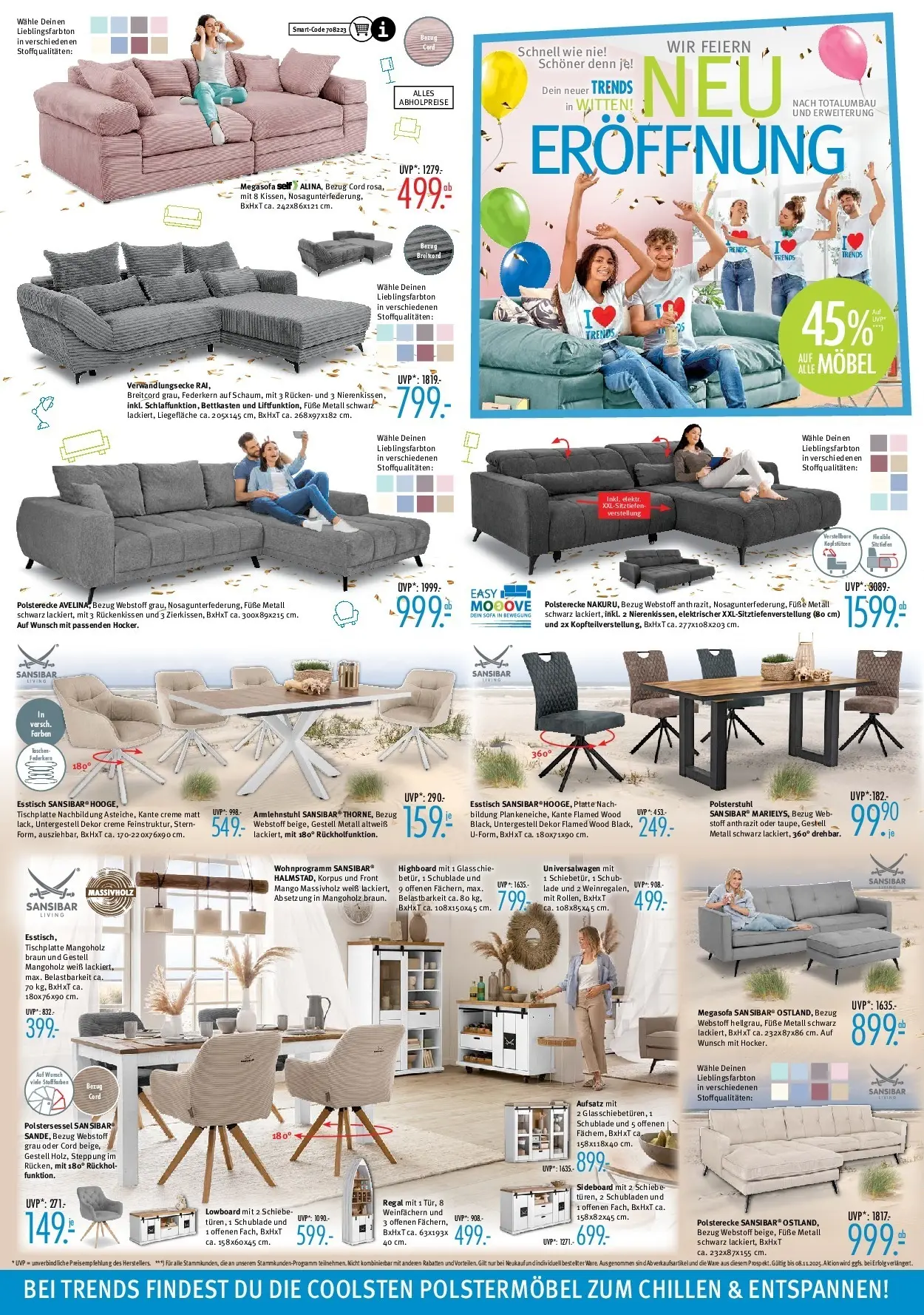 Trends - Ostermann Trends: Neue Möbel wirken Wunder. (ab 24.10.2025) zum Blättern | Seite: 4 | Produkte: Lowboard, HIghboard, Creme, Mango