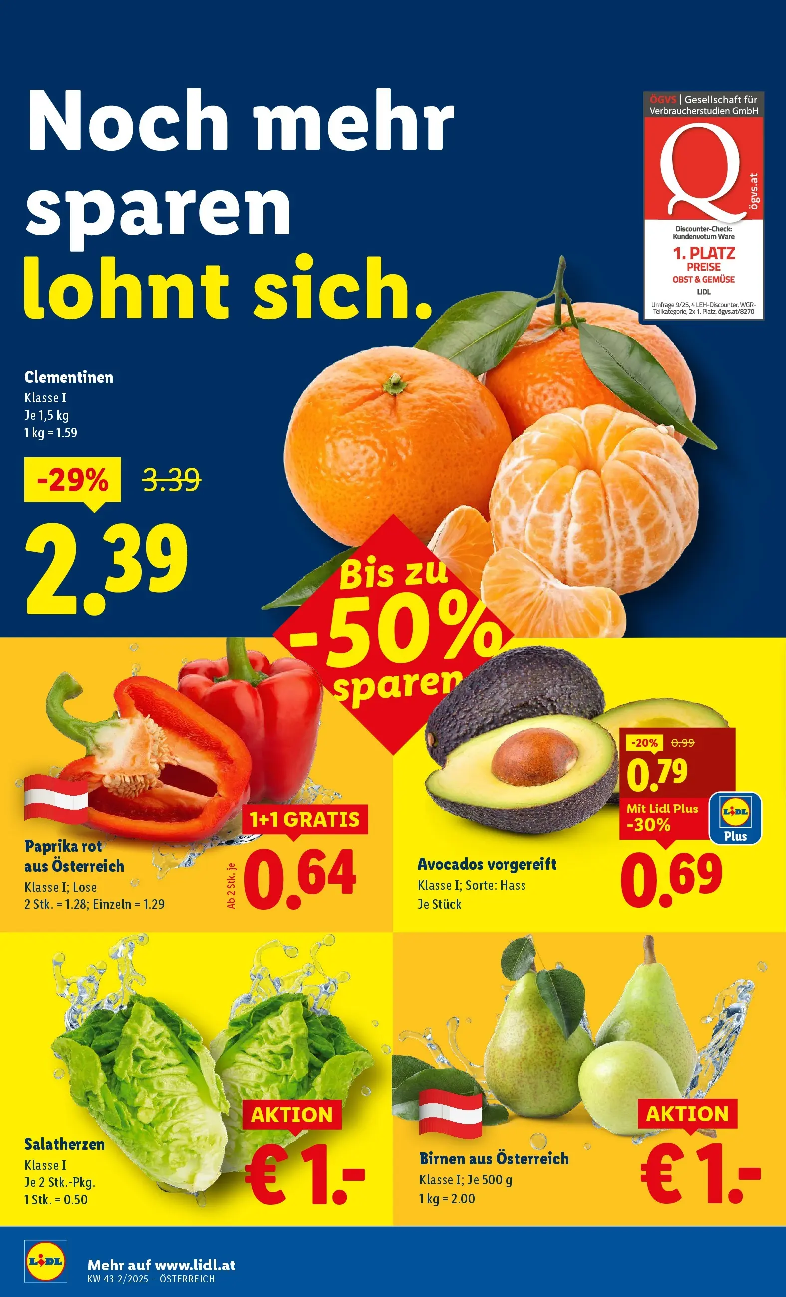 Lidl Flugblatt - Wien, Langenzersdorf, Zwettl ab 23.10.2025 - Angebote ab donnerstag | Seite: 6 | Produkte: Gemüse, Obst