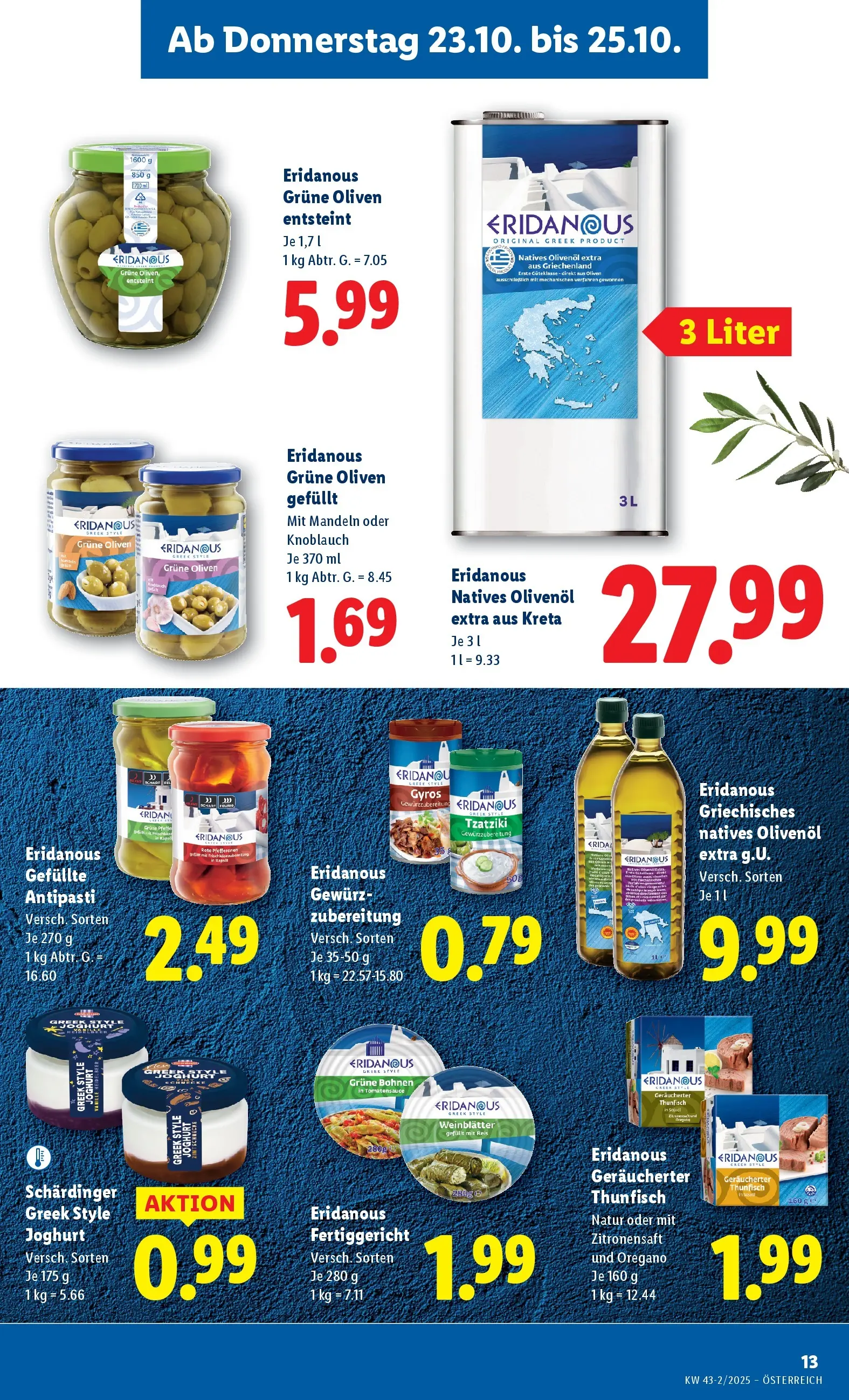 Lidl Flugblatt - Wien, Langenzersdorf, Zwettl ab 23.10.2025 - Angebote ab donnerstag | Seite: 17 | Produkte: Knoblauch, Szeder, Joghurt, Reis