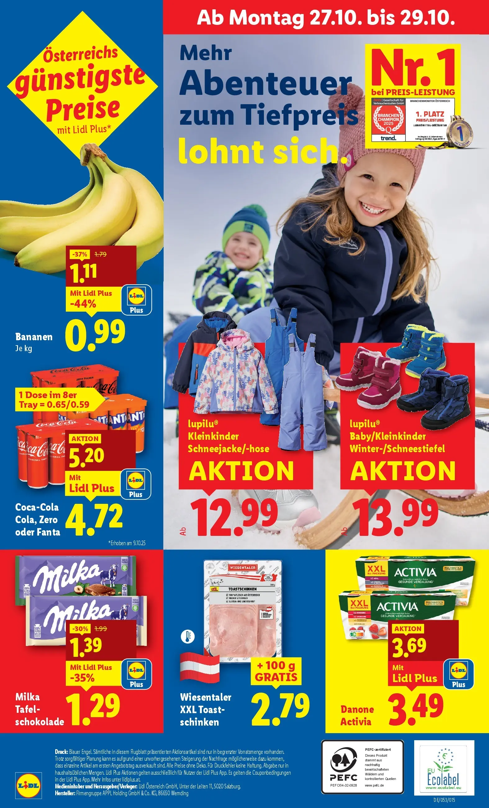 Lidl Flugblatt - Wien, Langenzersdorf, Zwettl ab 23.10.2025 - Angebote ab donnerstag | Seite: 46 | Produkte: Schokolade, Schinken, Bananen