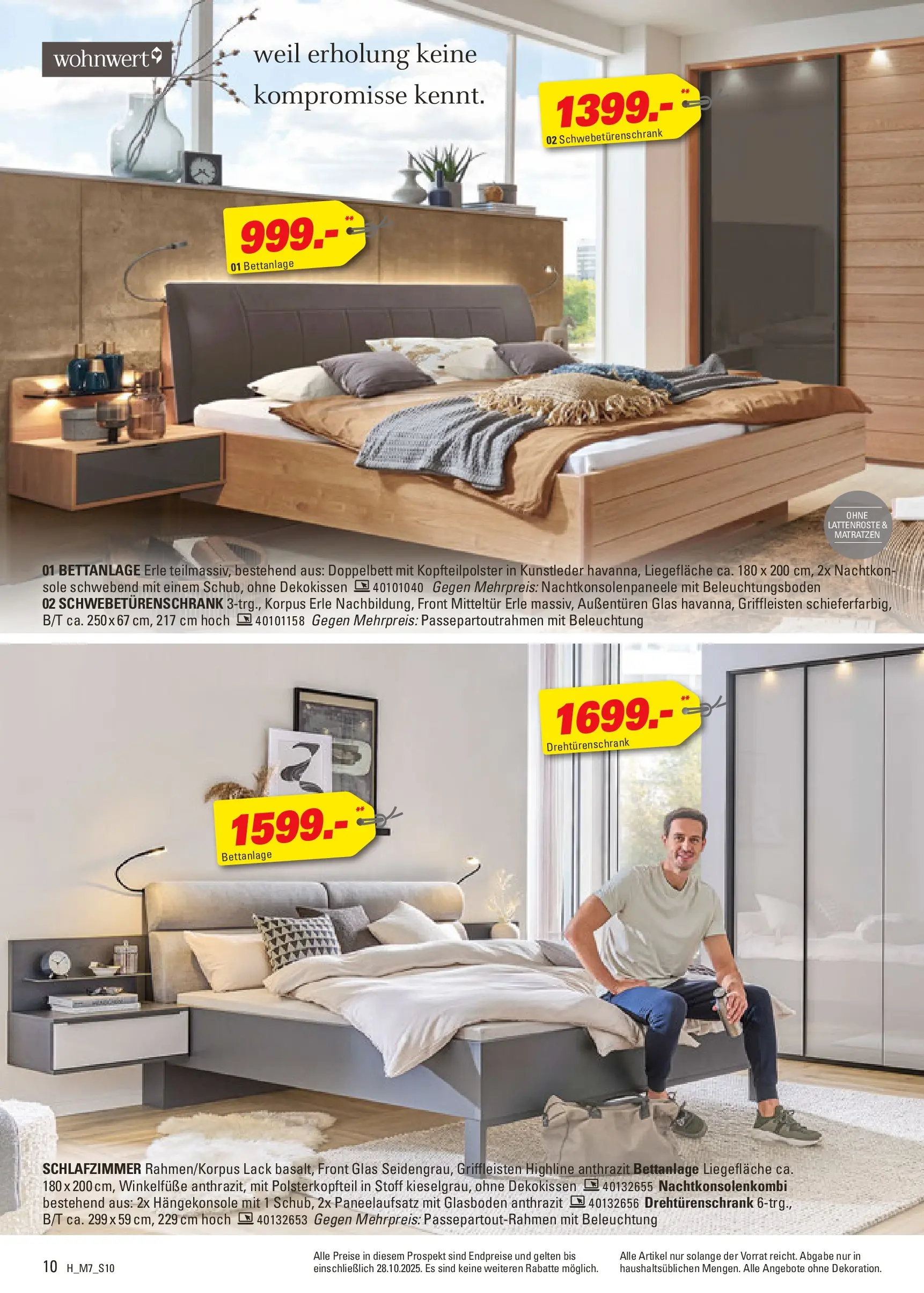 Höffner - Höffner: Möbelangebote (ab 14.10.2025) zum Blättern | Seite: 10 | Produkte: Schwebetürenschrank, Drehtürenschrank, Doppelbett