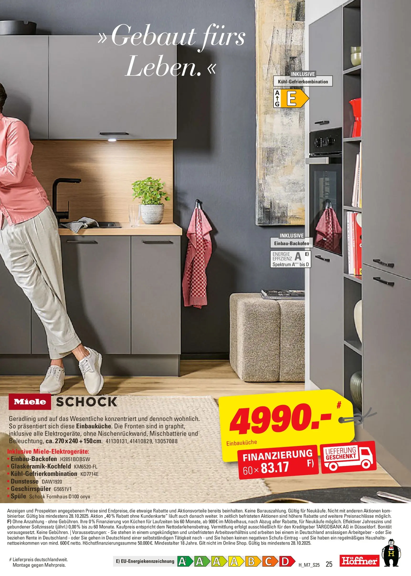 Höffner - Höffner: Möbelangebote (ab 14.10.2025) zum Blättern | Seite: 25 | Produkte: Miele, Geschirrspüler, Kühlgefrierkombination, Kuchen