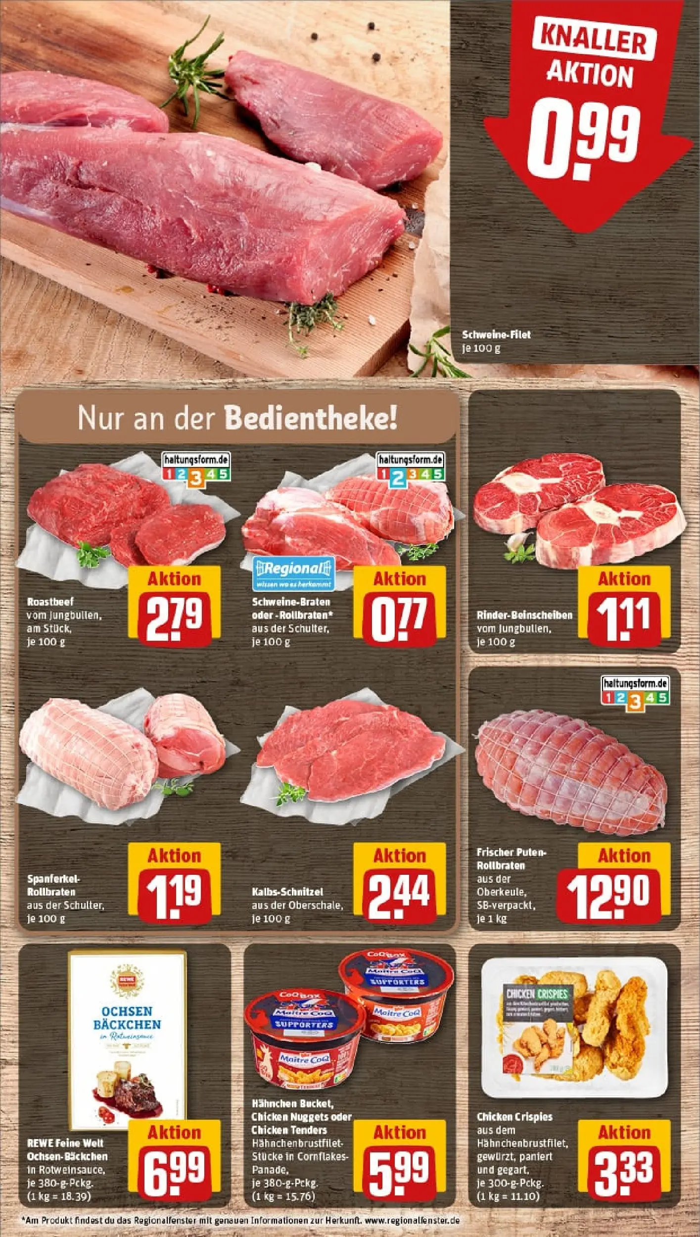 REWE Prospekt ab 19.10.2025 zum Blättern » Angebote | Seite: 10 | Produkte: Hahnchen, Roastbeef, Schweinefilet