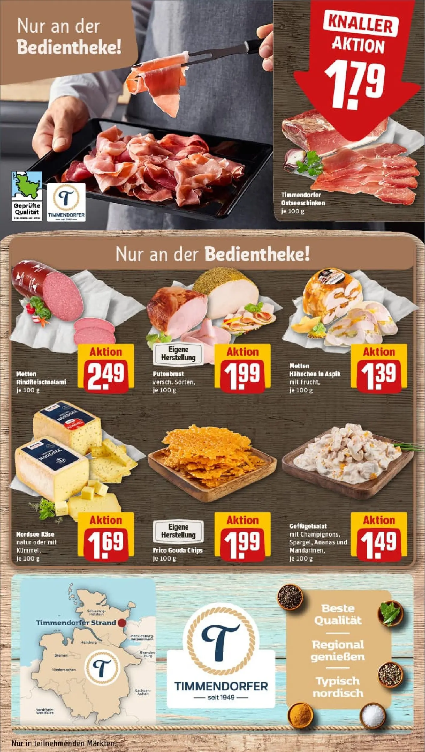 REWE Prospekt ab 19.10.2025 zum Blättern » Angebote | Seite: 13 | Produkte: Hahnchen, Käse, Salami, Chips