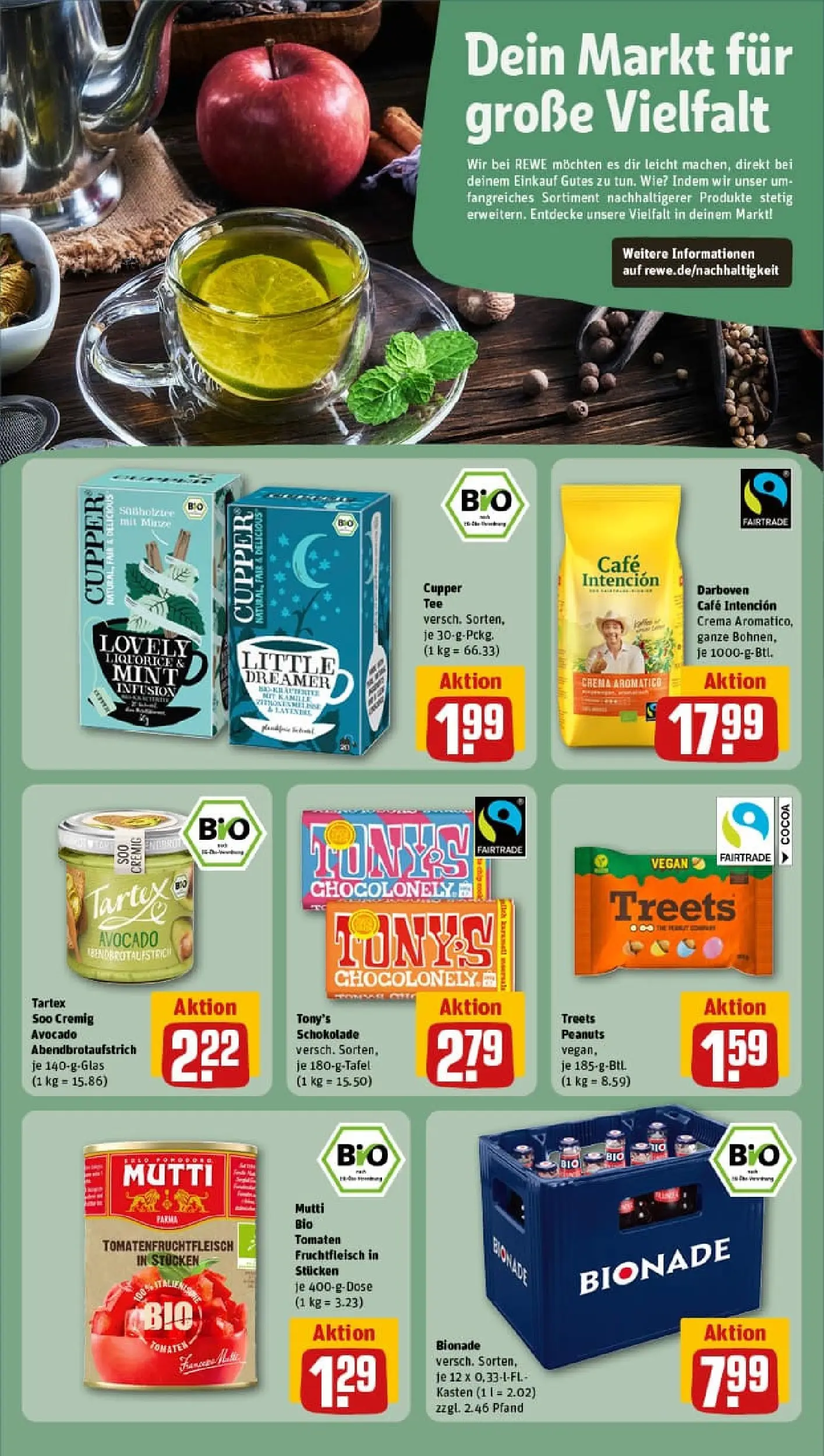 REWE Prospekt ab 19.10.2025 zum Blättern » Angebote | Seite: 15 | Produkte: Tomaten, Bionade, Avocado, Tee