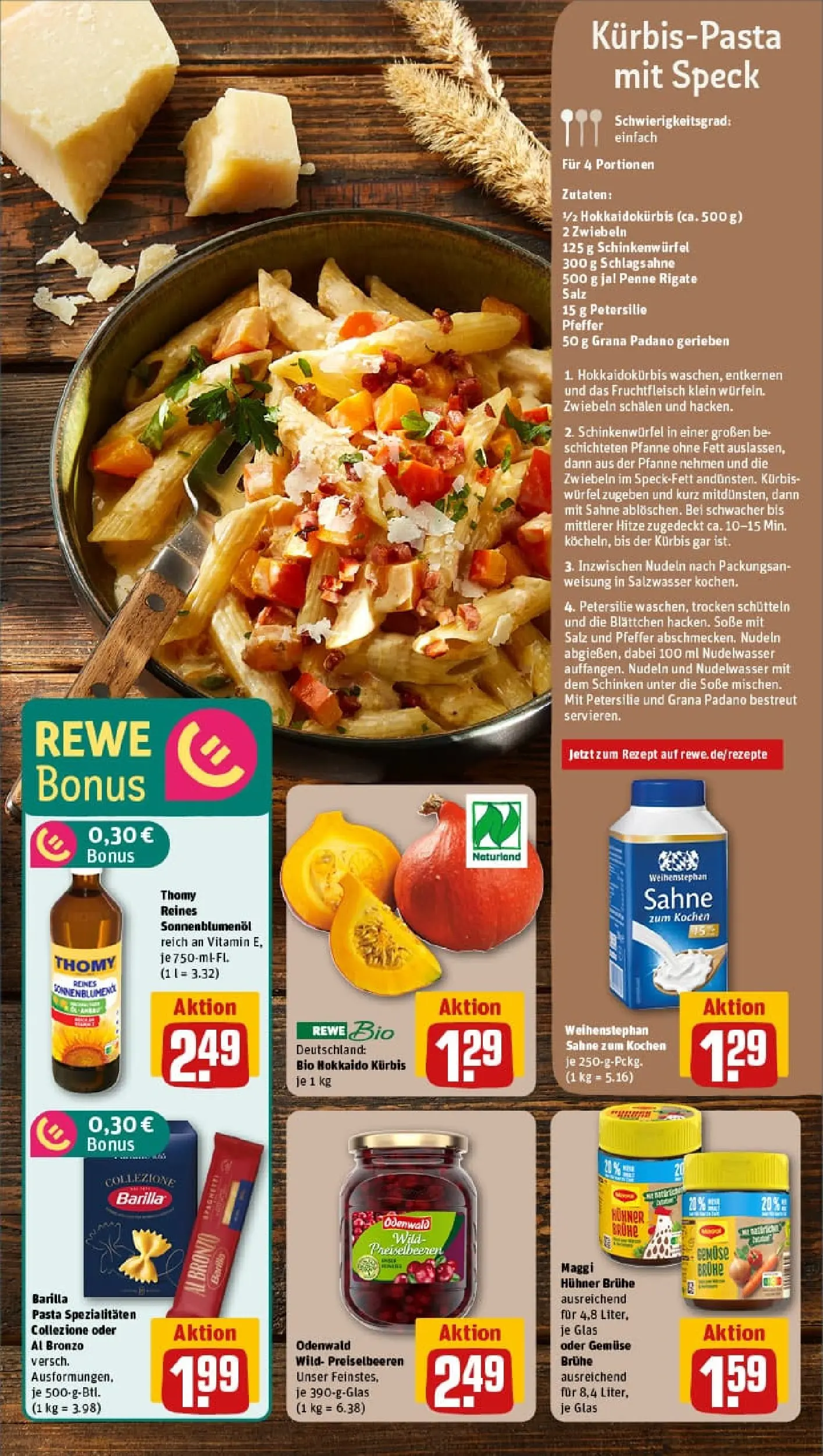REWE Prospekt ab 19.10.2025 zum Blättern » Angebote | Seite: 7 | Produkte: Soße, Kürbis, Petersilie, Schinken