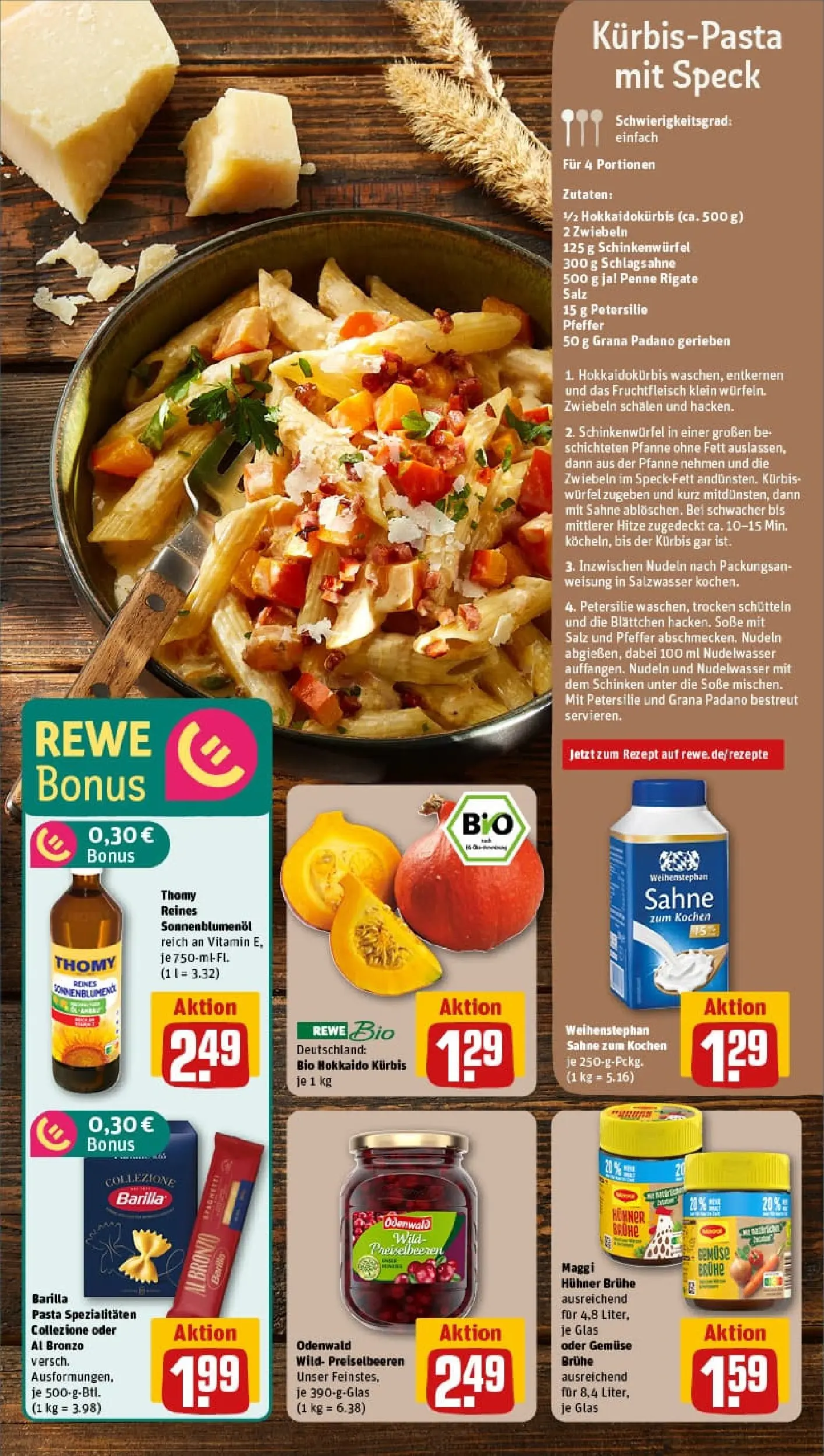 REWE Prospekt ab 19.10.2025 zum Blättern » Angebote | Seite: 7 | Produkte: Barilla, Kürbis, Pasta, Sahne