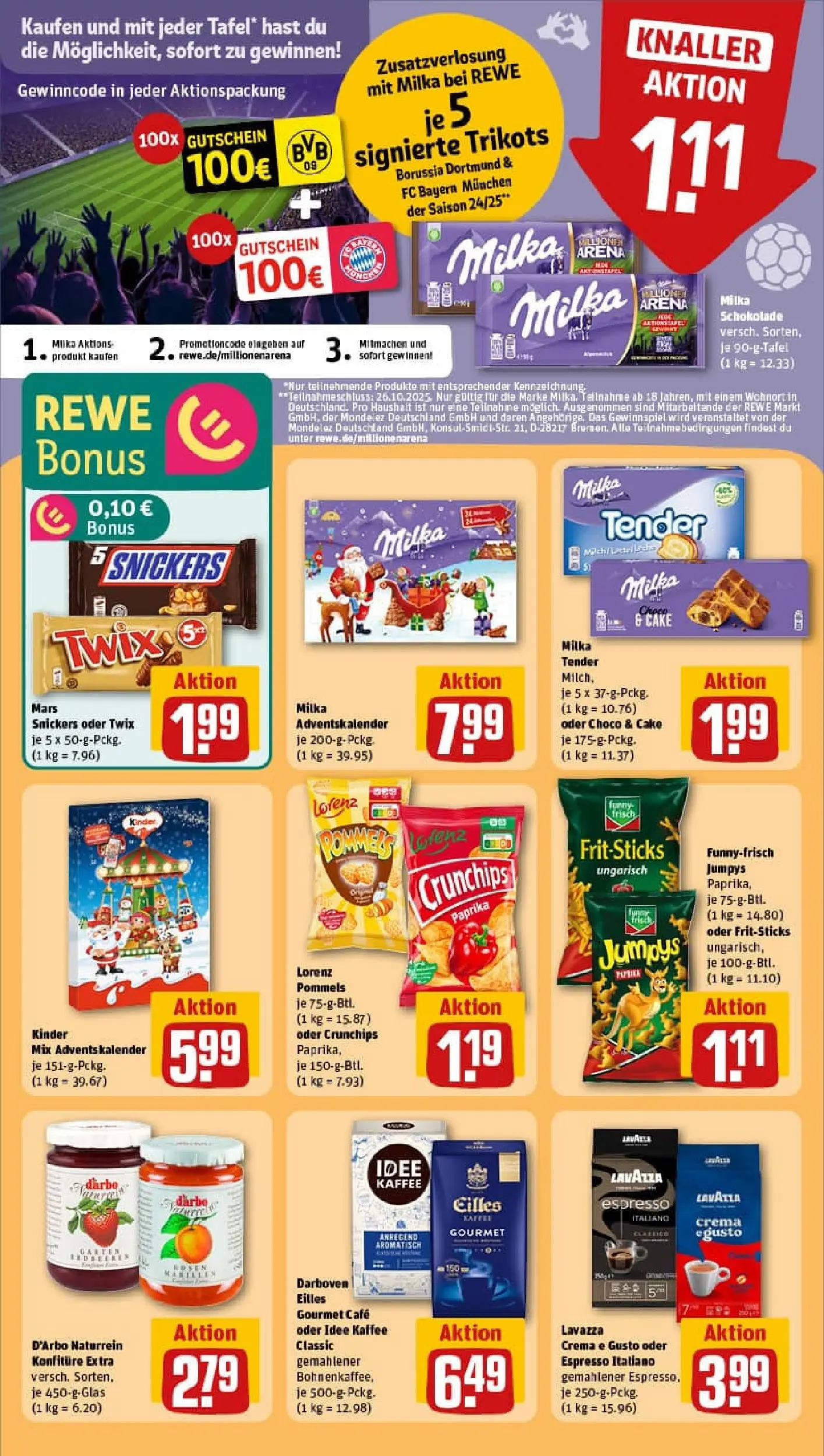 REWE Prospekt ab 19.10.2025 zum Blättern » Angebote | Seite: 25 | Produkte: Kaffee, Schokolade, Milka schokolade, Milka
