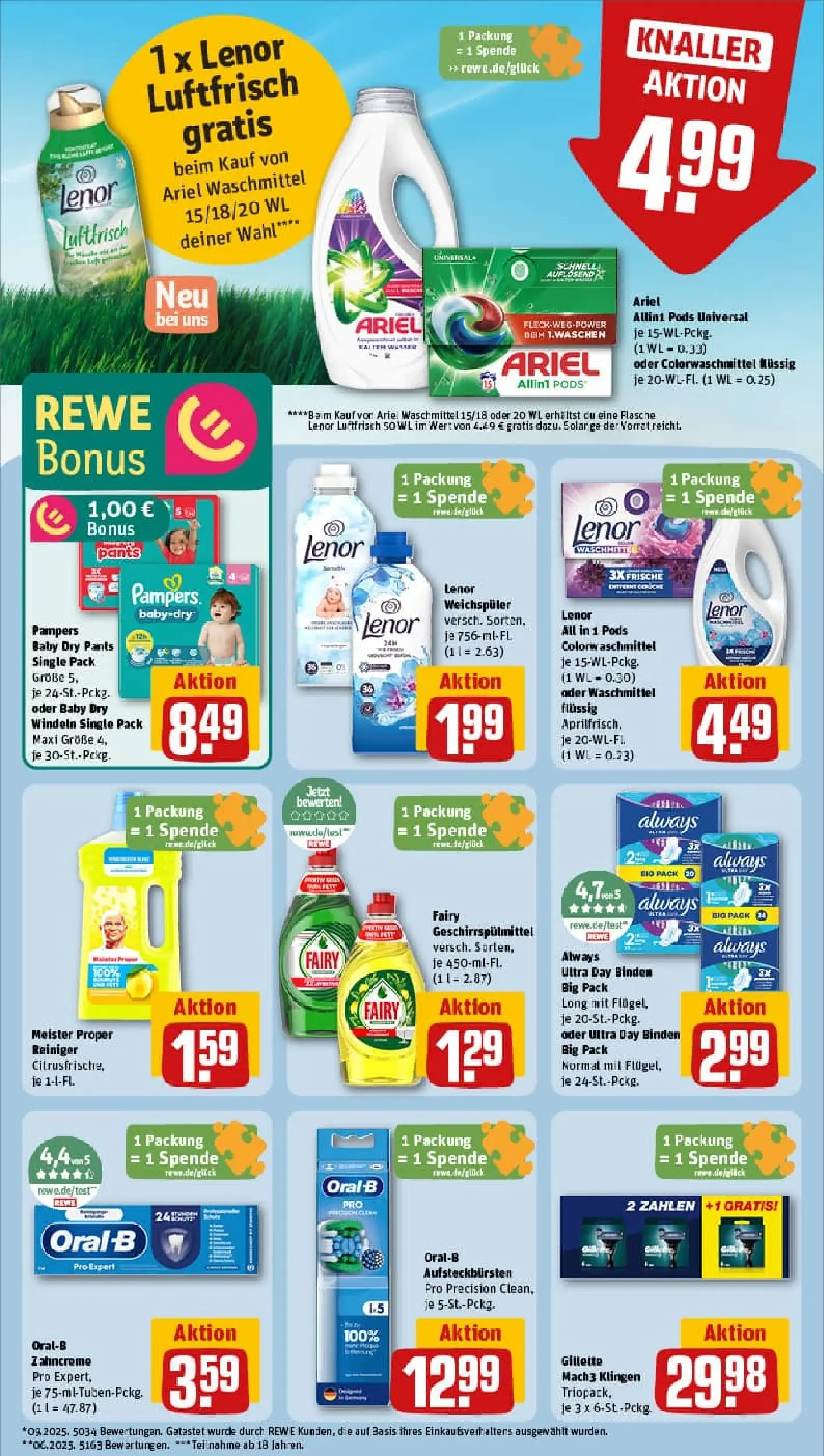 REWE Prospekt ab 19.10.2025 zum Blättern » Angebote | Seite: 27 | Produkte: Ariel, Weichspüler, Waschmittel, Geschirrspülmittel