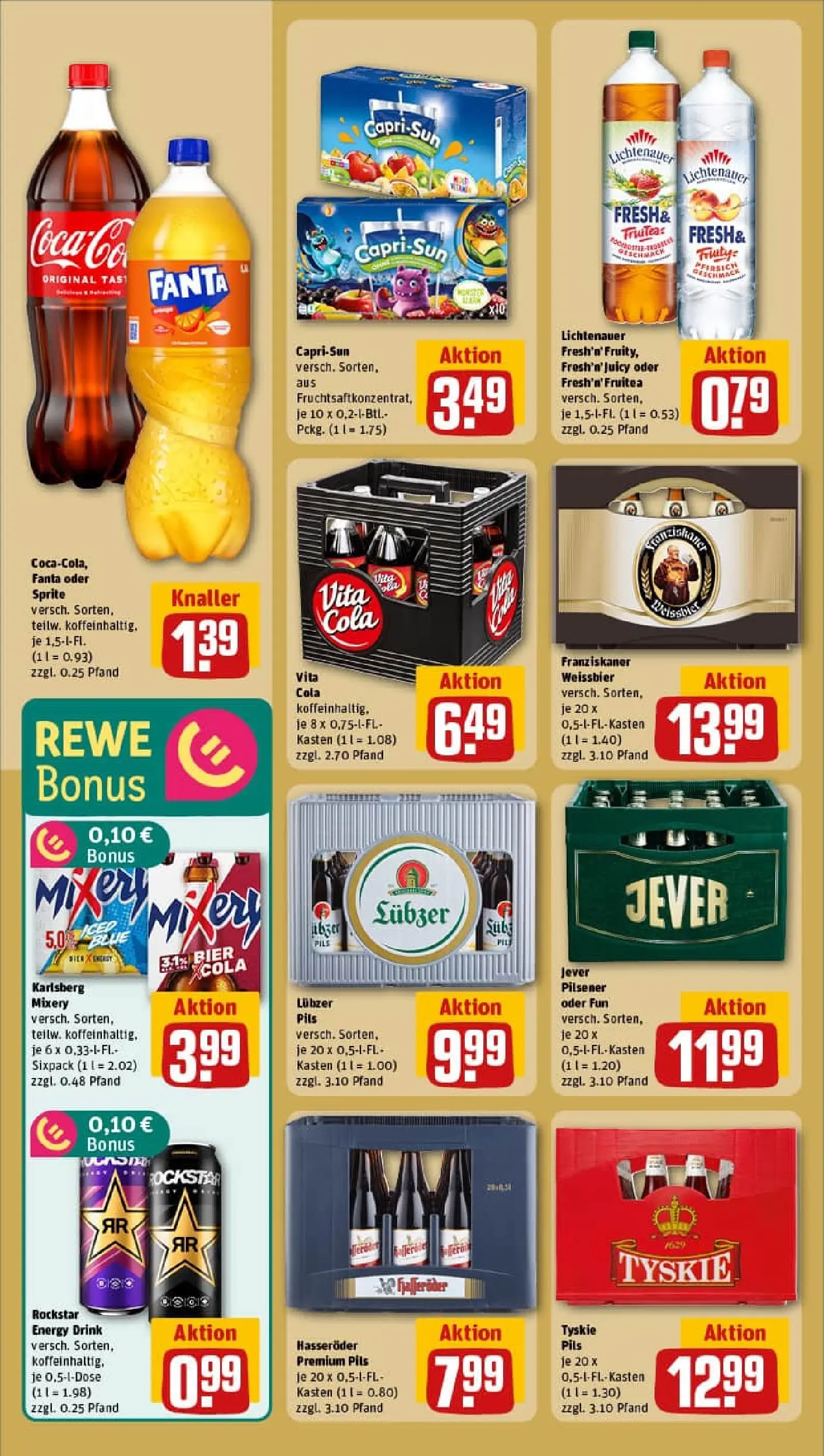 REWE Prospekt ab 19.10.2025 zum Blättern » Angebote | Seite: 18 | Produkte: Rockstar energy, Cola, Pfirsich, Hasseröder