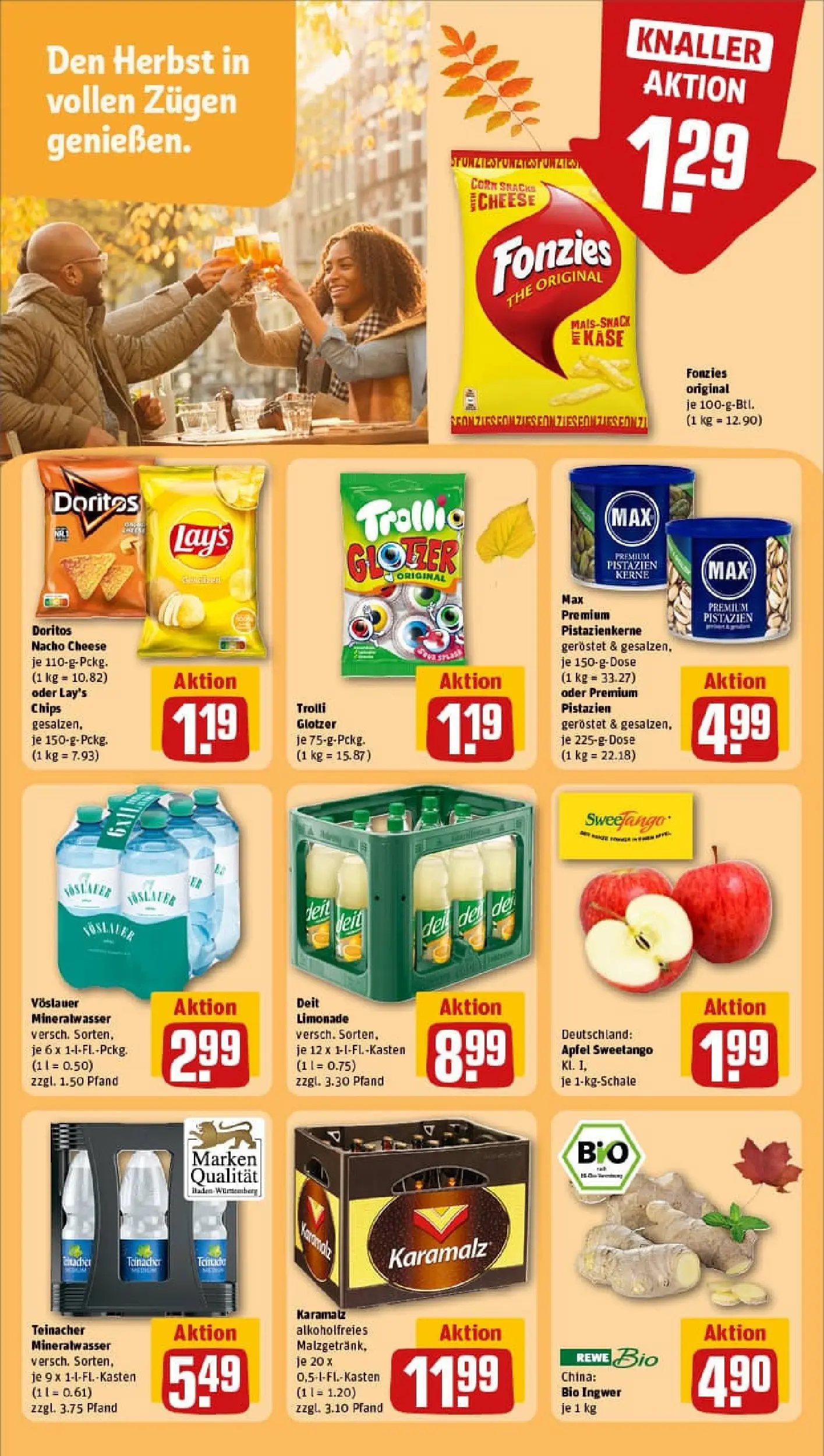 REWE Prospekt ab 19.10.2025 zum Blättern » Angebote | Seite: 23 | Produkte: Äpfel, Pistazien, Apple, Chips