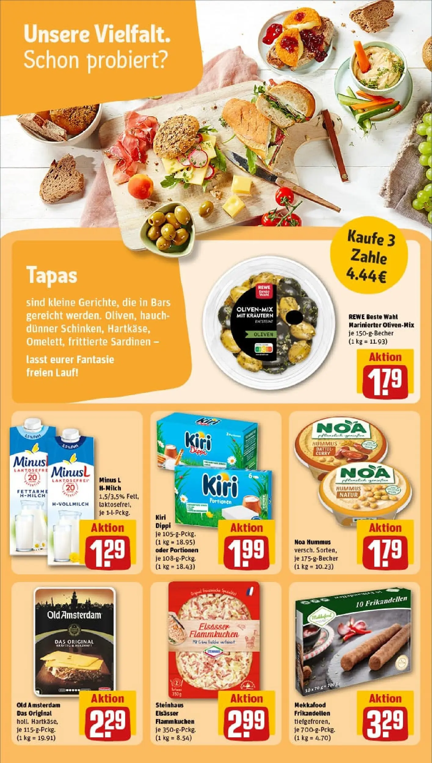 REWE Prospekt ab 19.10.2025 zum Blättern » Angebote | Seite: 20 | Produkte: Milch, Dattel, Pizza