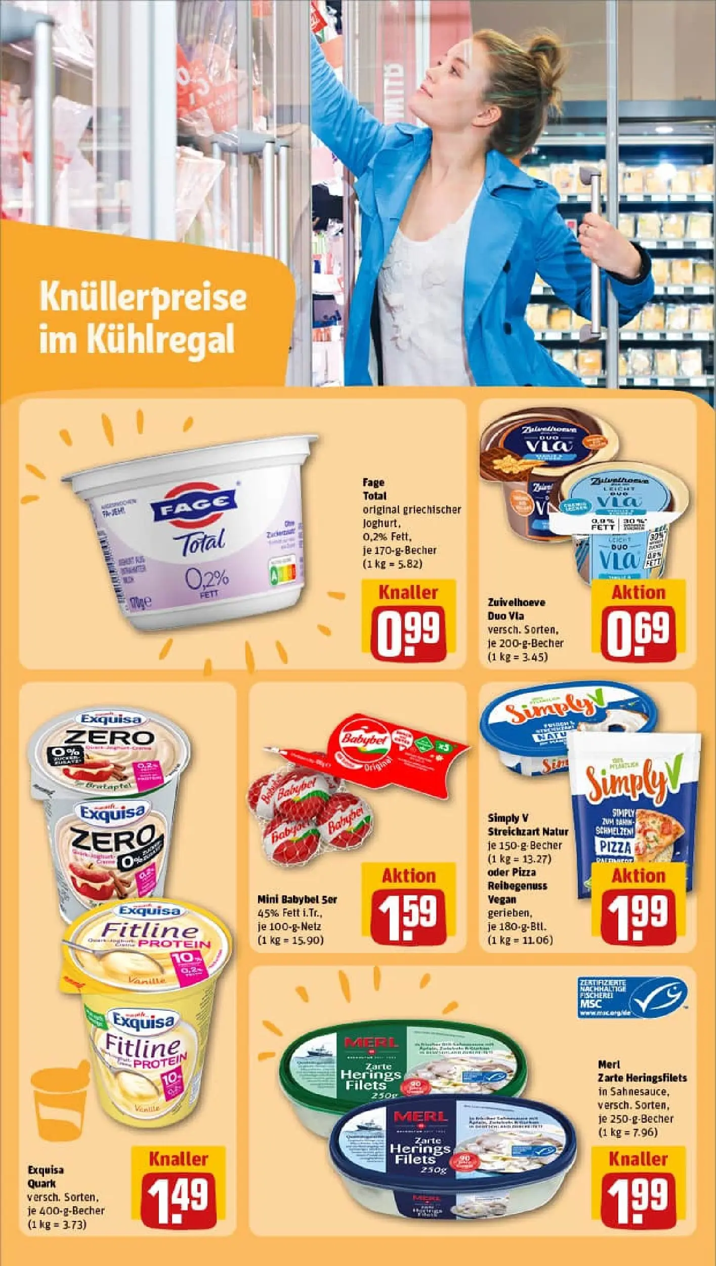 REWE Prospekt ab 19.10.2025 zum Blättern » Angebote | Seite: 21 | Produkte: Quark, Exquisa, Babybel, Pizza