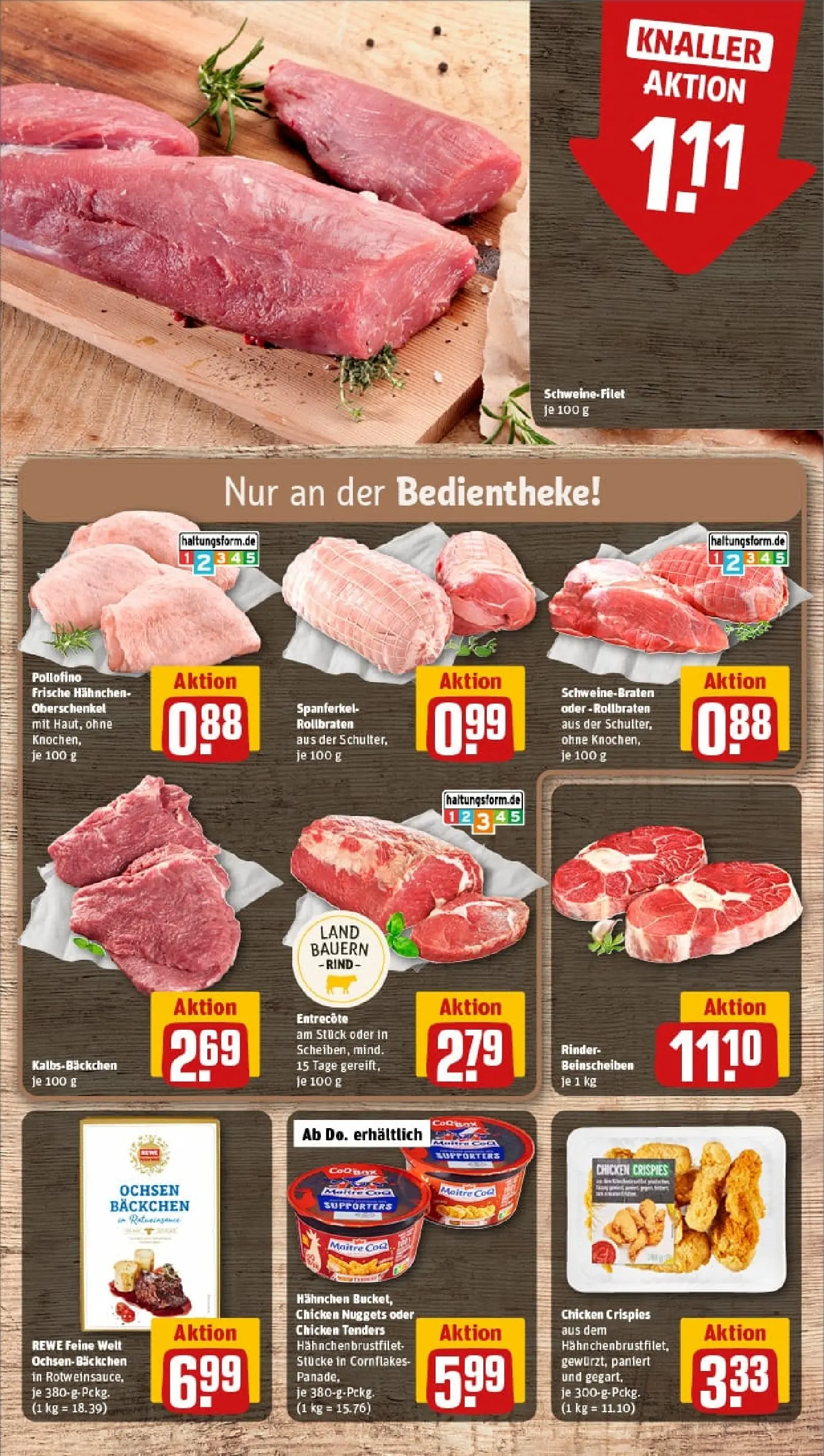 REWE Prospekt ab 19.10.2025 zum Blättern » Angebote | Seite: 10 | Produkte: Hahnchen, Entrecote, Schweinefilet
