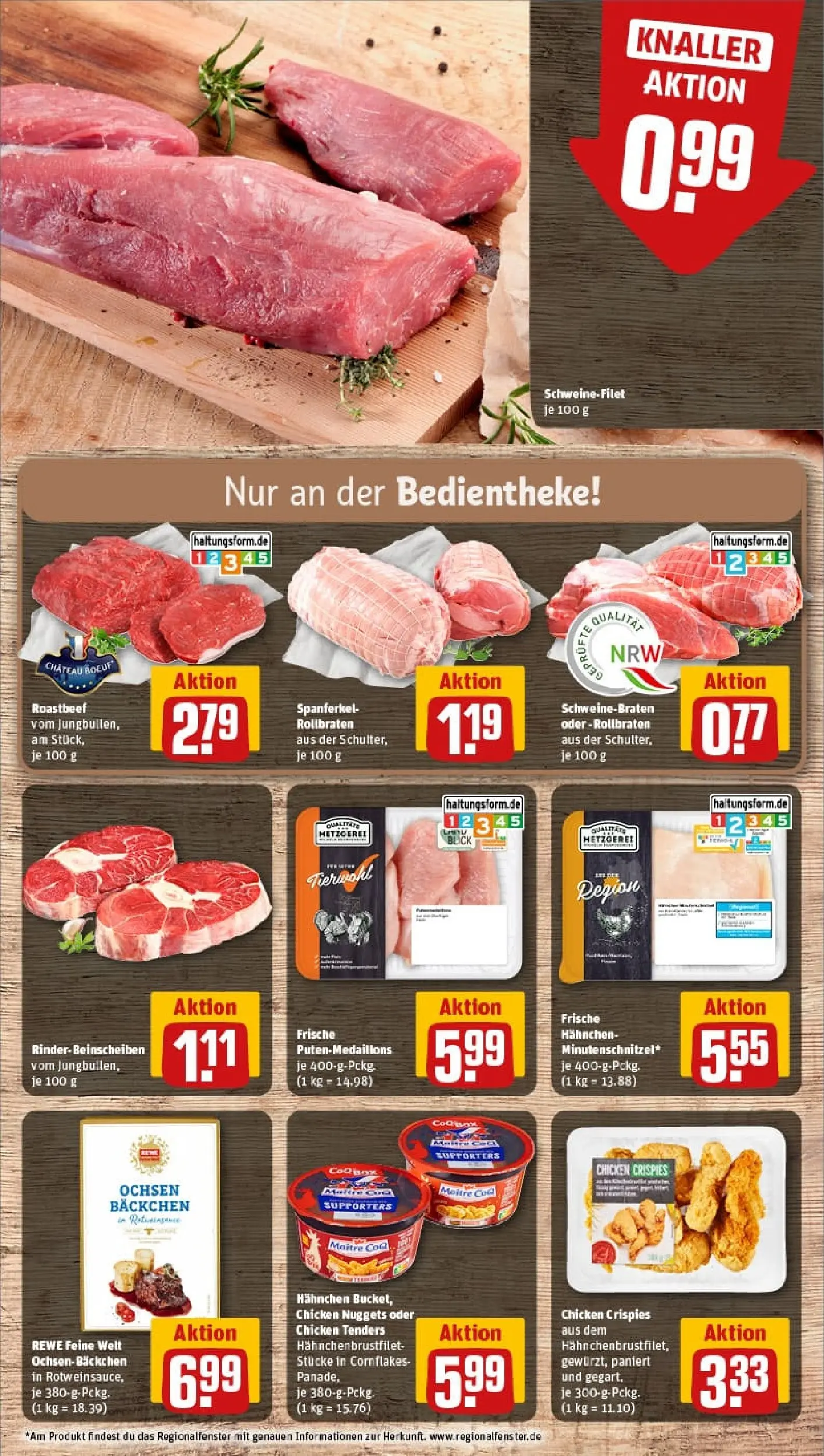 REWE Prospekt ab 19.10.2025 zum Blättern » Angebote | Seite: 10 | Produkte: Hahnchen, Roastbeef, Schweinefilet, Steak