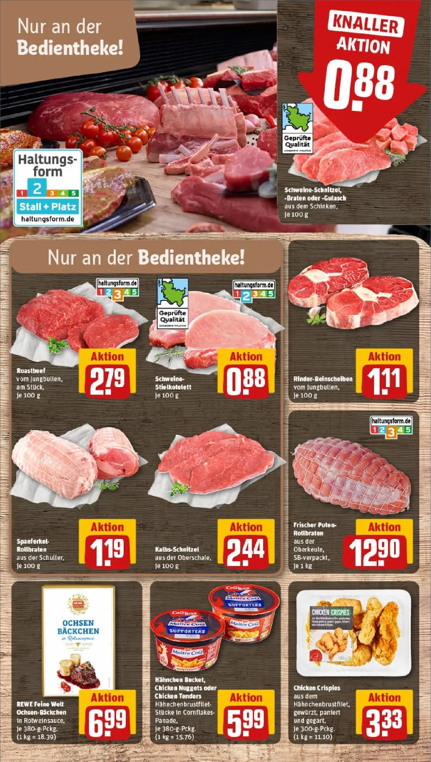 REWE Prospekt ab 19.10.2025 zum Blättern » Angebote | Seite: 10 | Produkte: Hahnchen, Roastbeef, Gulasch