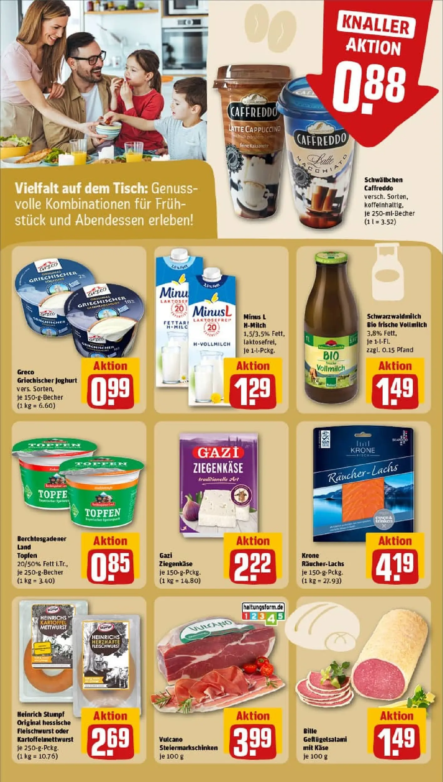 REWE Prospekt ab 19.10.2025 zum Blättern » Angebote | Seite: 20 | Produkte: Käse, Joghurt, Ziegenkäse, Räucherlachs