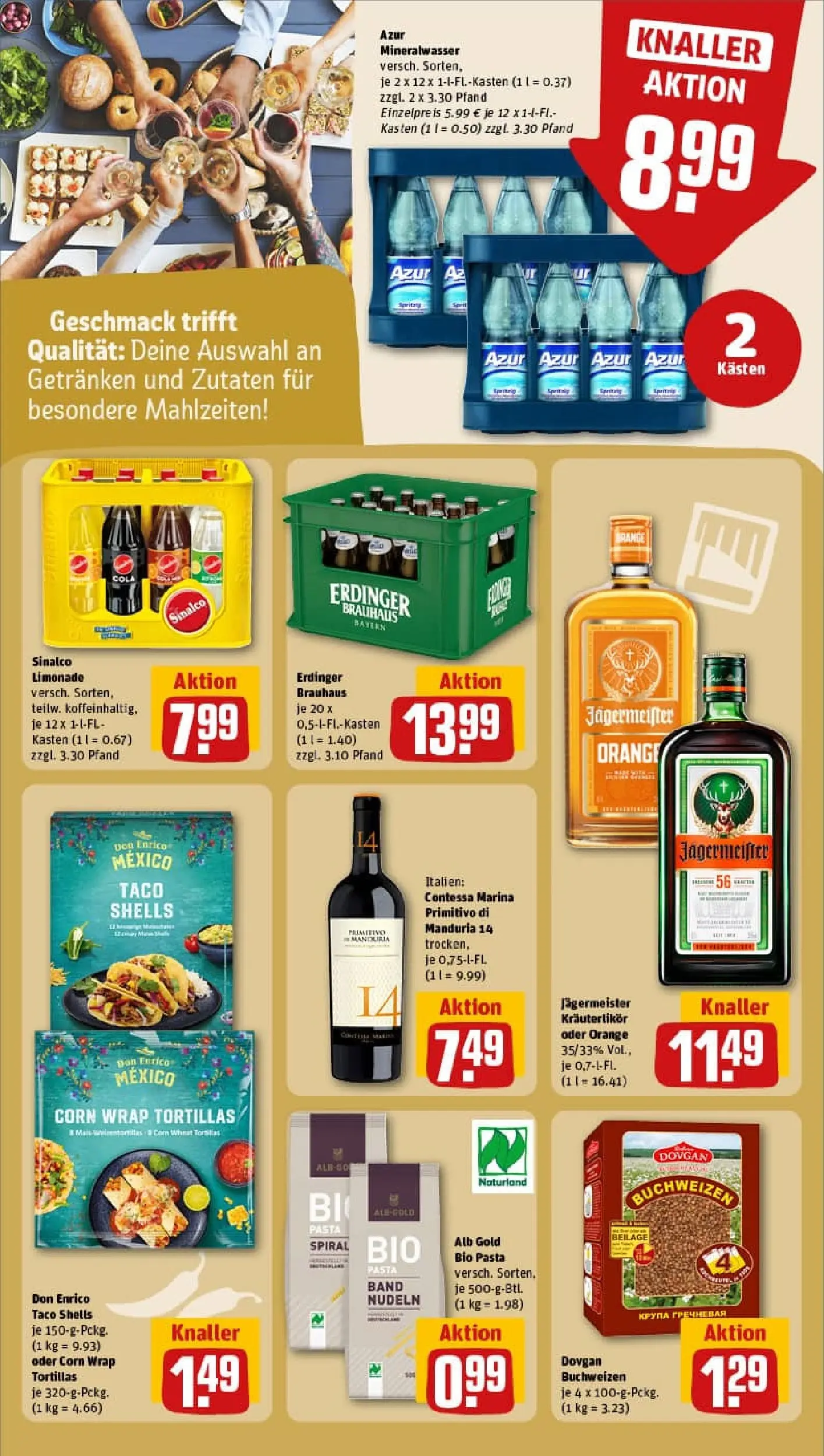 REWE Prospekt ab 19.10.2025 zum Blättern » Angebote | Seite: 23 | Produkte: Sinalco, Erdinger, Mineralwasser, Nudeln
