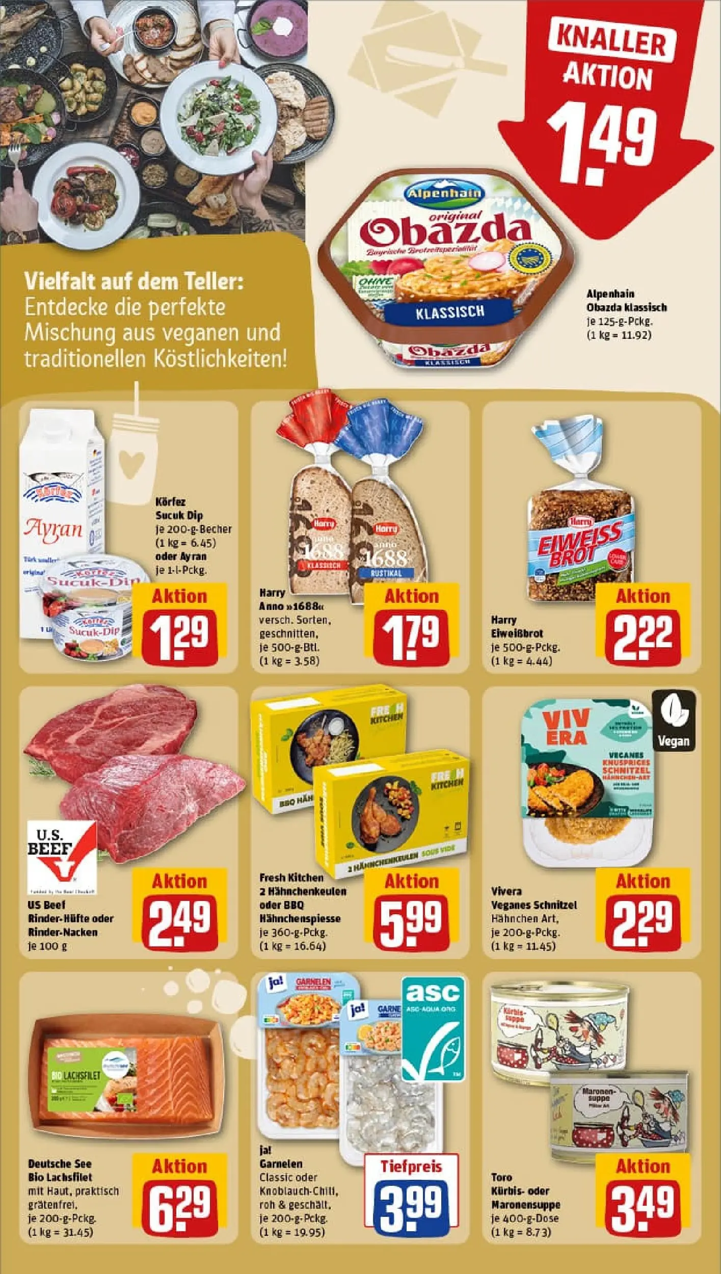 REWE Prospekt ab 19.10.2025 zum Blättern » Angebote | Seite: 22 | Produkte: Hahnchen, Schnitzel, Kürbis, Brot