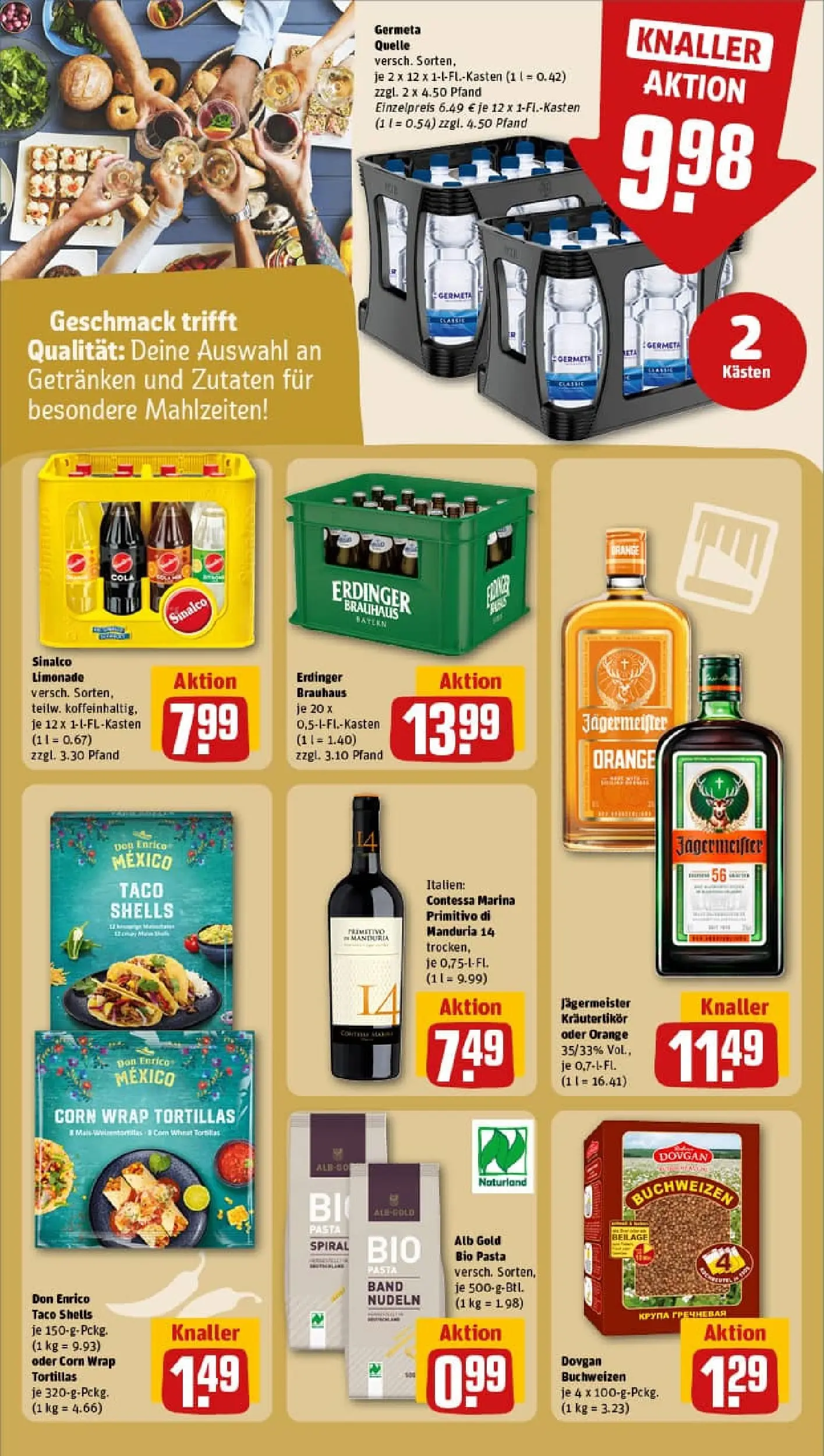 REWE Prospekt ab 19.10.2025 zum Blättern » Angebote | Seite: 23 | Produkte: Sinalco, Erdinger, Limonade, Pasta