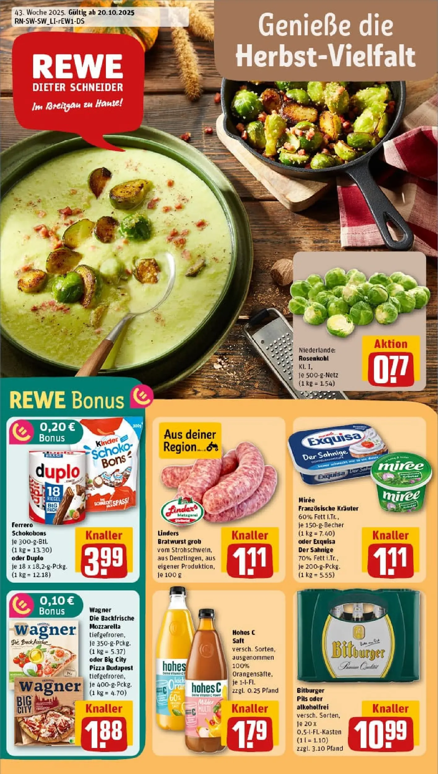 REWE Prospekt ab 19.10.2025 zum Blättern » Angebote | Seite: 1