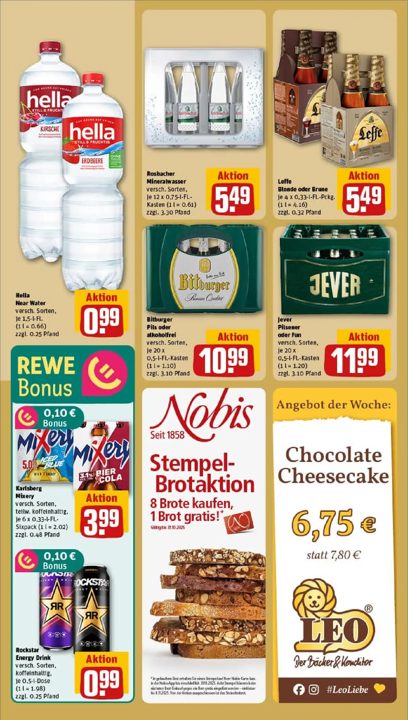 REWE Prospekt ab 19.10.2025 zum Blättern » Angebote | Seite: 18 | Produkte: Bitburger, Mineralwasser, Hella, Mixery