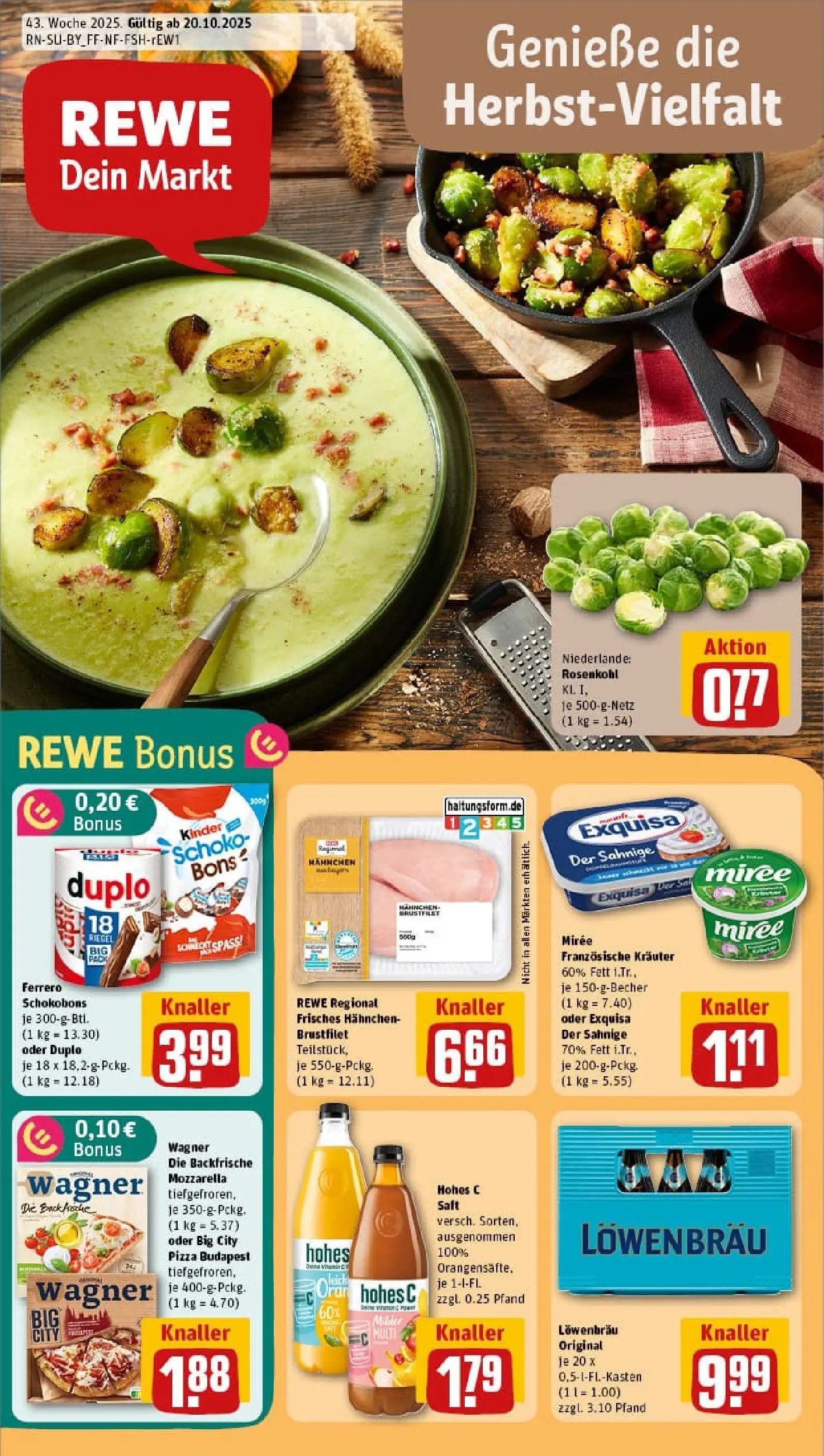 REWE Prospekt ab 19.10.2025 zum Blättern » Angebote | Seite: 1