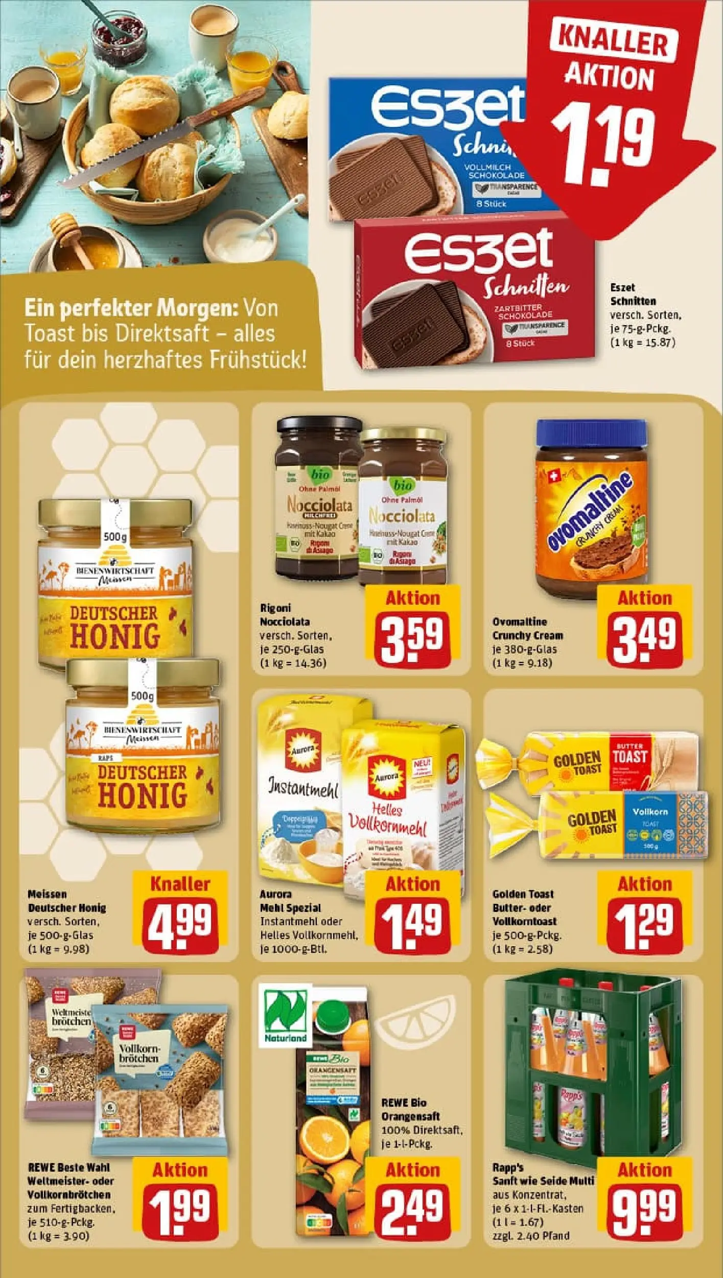 REWE Prospekt ab 19.10.2025 zum Blättern » Angebote | Seite: 21 | Produkte: Mehl, Butter, Toast, Schokolade