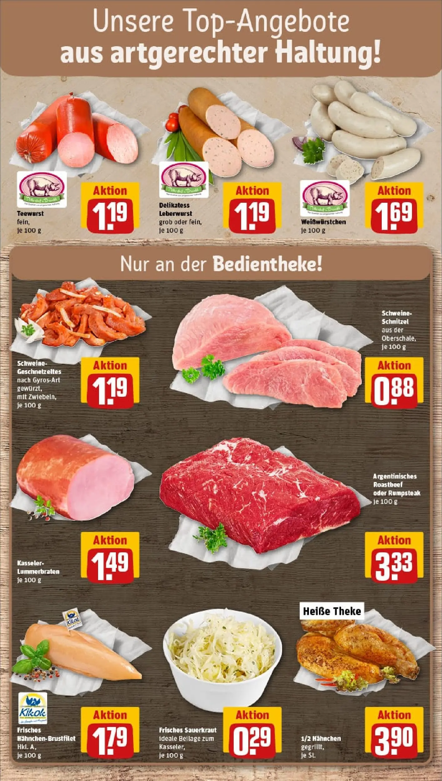 REWE Prospekt ab 19.10.2025 zum Blättern » Angebote | Seite: 10 | Produkte: Rumpsteak, Hahnchen, Roastbeef, Gyros