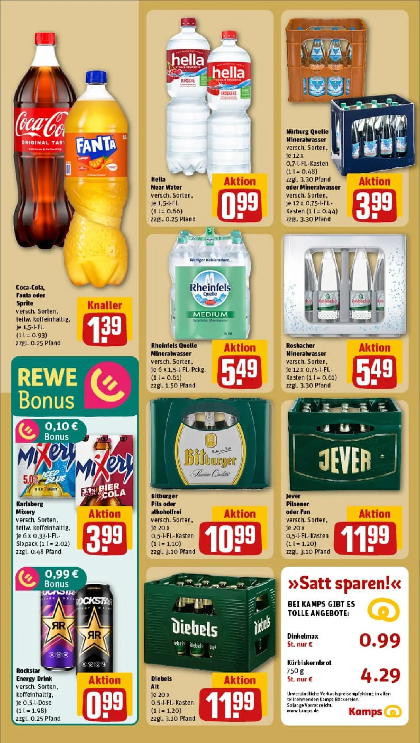 REWE Prospekt ab 19.10.2025 zum Blättern » Angebote | Seite: 18 | Produkte: Bitburger, Fanta, Diebels, Mixery