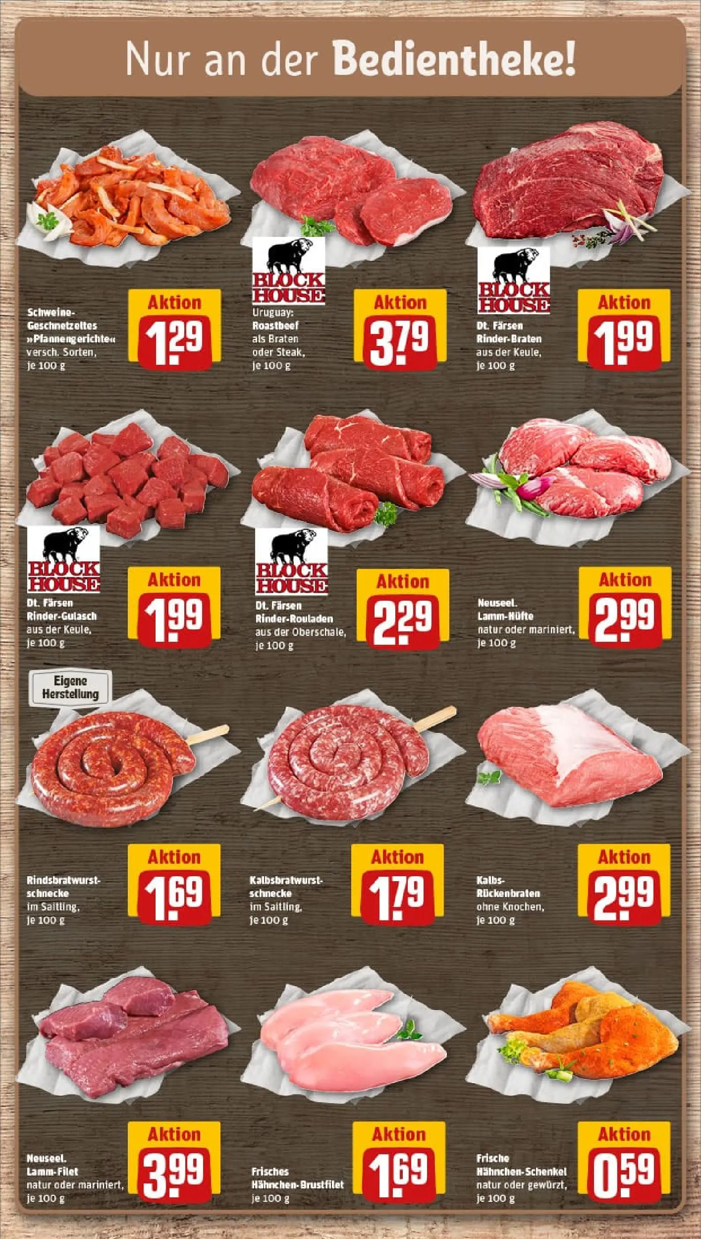 REWE Prospekt ab 19.10.2025 zum Blättern » Angebote | Seite: 10 | Produkte: Rinderrouladen, Rinderbraten, Rindergulasch, Hahnchen