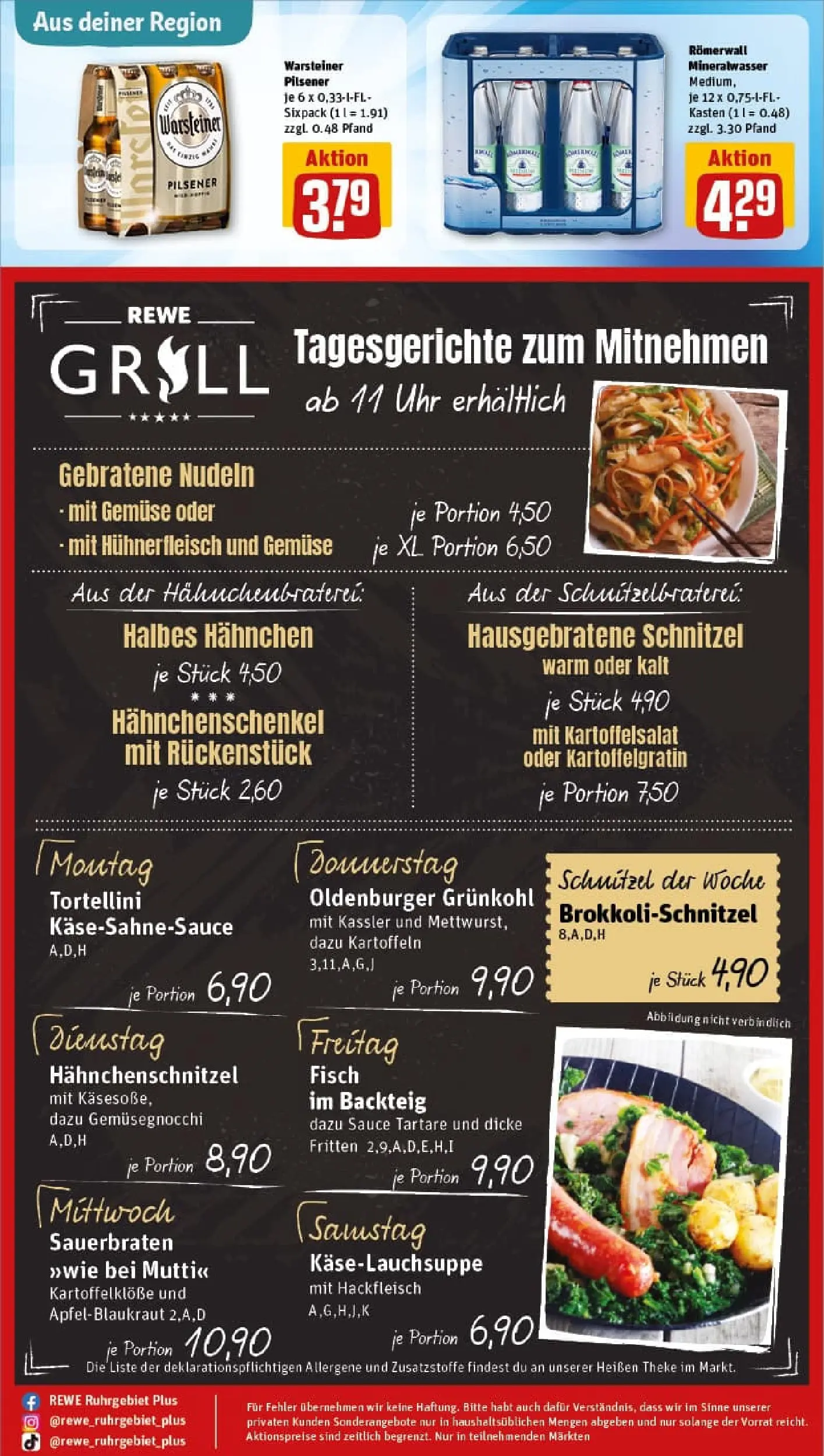 REWE Prospekt ab 19.10.2025 zum Blättern » Angebote | Seite: 33 | Produkte: Theke, Warsteiner, Hühnerfleisch, Uhr