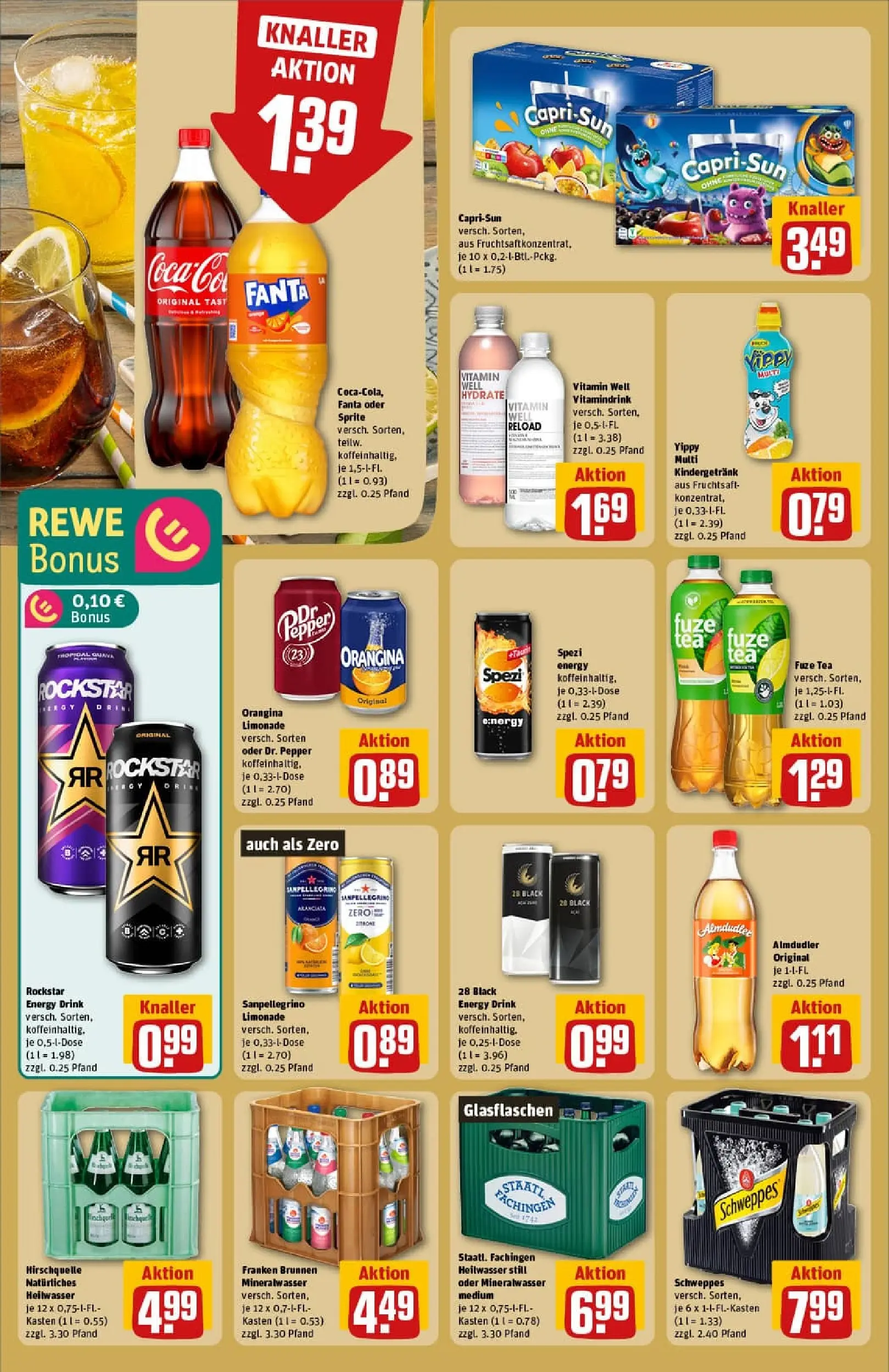 REWE Prospekt ab 19.10.2025 zum Blättern » Angebote | Seite: 20 | Produkte: Fuze tea, Limonade, Mineralwasser, Zitrone