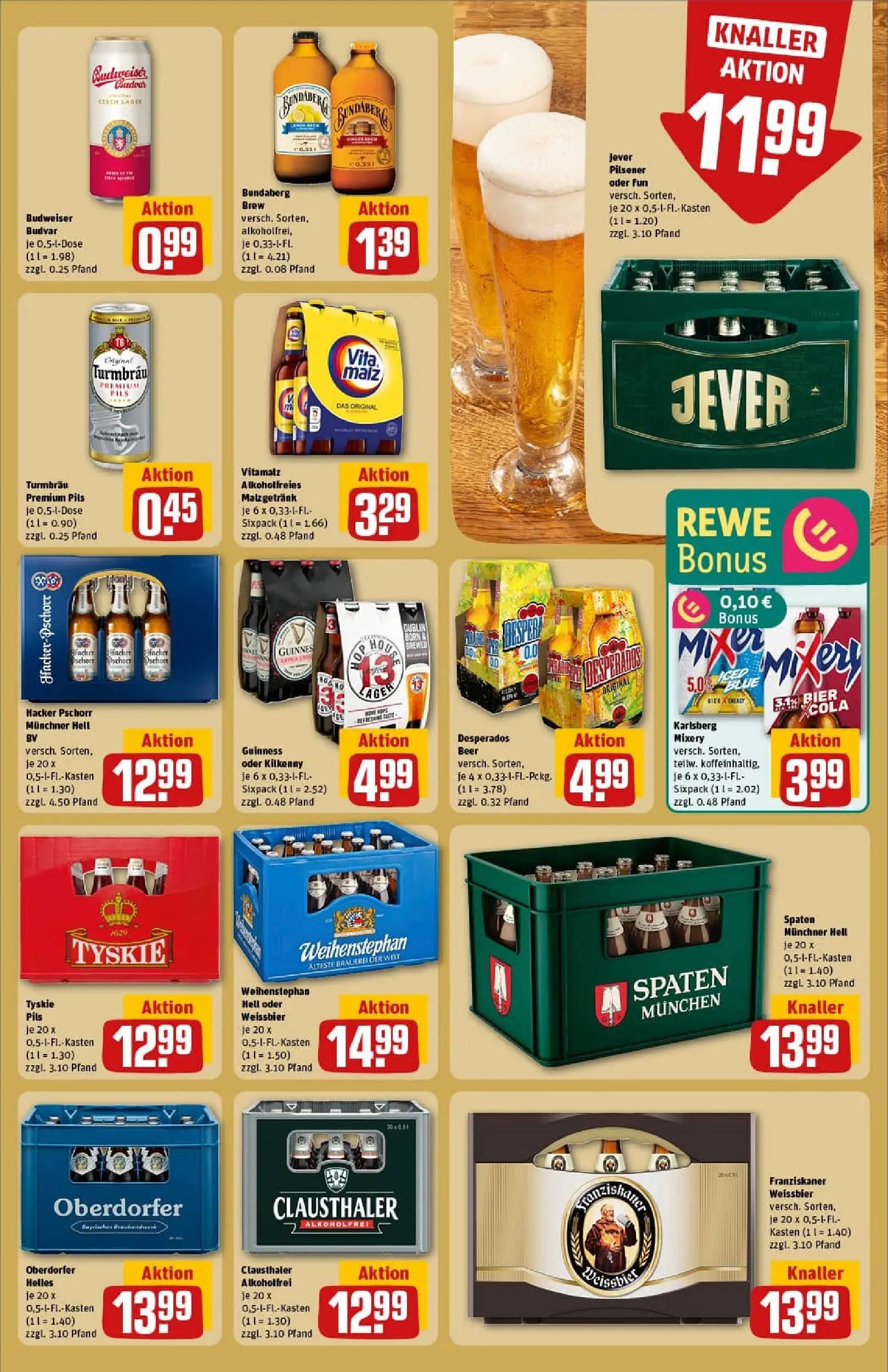 REWE Prospekt ab 19.10.2025 zum Blättern » Angebote | Seite: 21 | Produkte: Franziskaner, Pils, Desperados, Budweiser