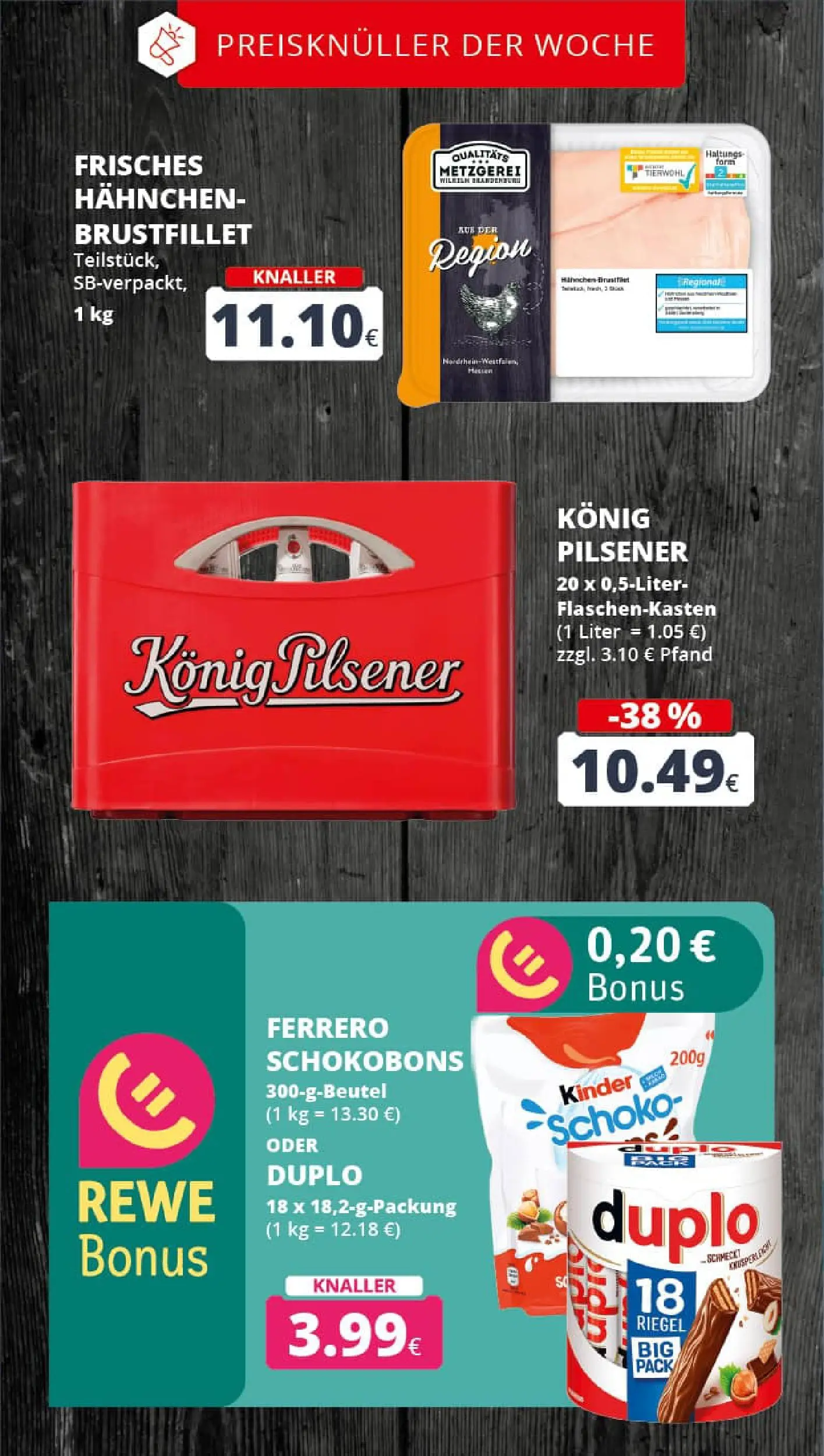 REWE Prospekt ab 19.10.2025 zum Blättern » Angebote | Seite: 3 | Produkte: Hahnchen, Konig pilsener