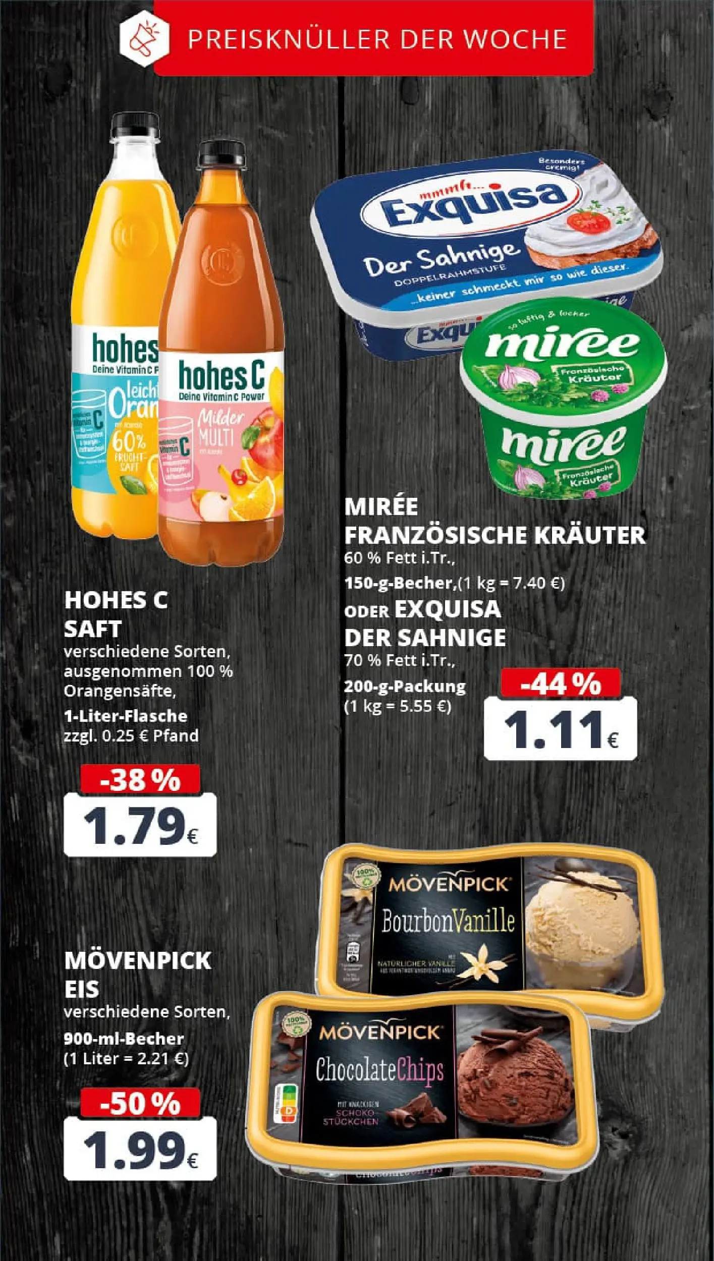 REWE Prospekt ab 19.10.2025 zum Blättern » Angebote | Seite: 4 | Produkte: Movenpick eis, Hohes c, Saft, Eis