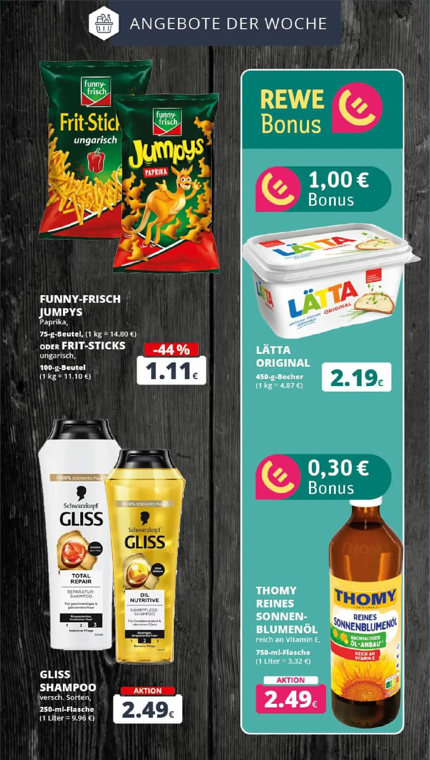 REWE Prospekt ab 19.10.2025 zum Blättern » Angebote | Seite: 8 | Produkte: Sonnenblumenol, Funny frisch, Shampoo, Lätta
