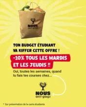 Les mardis et jeudis, NOUS anti-gaspi c’est « the place to be » pour faire des économies