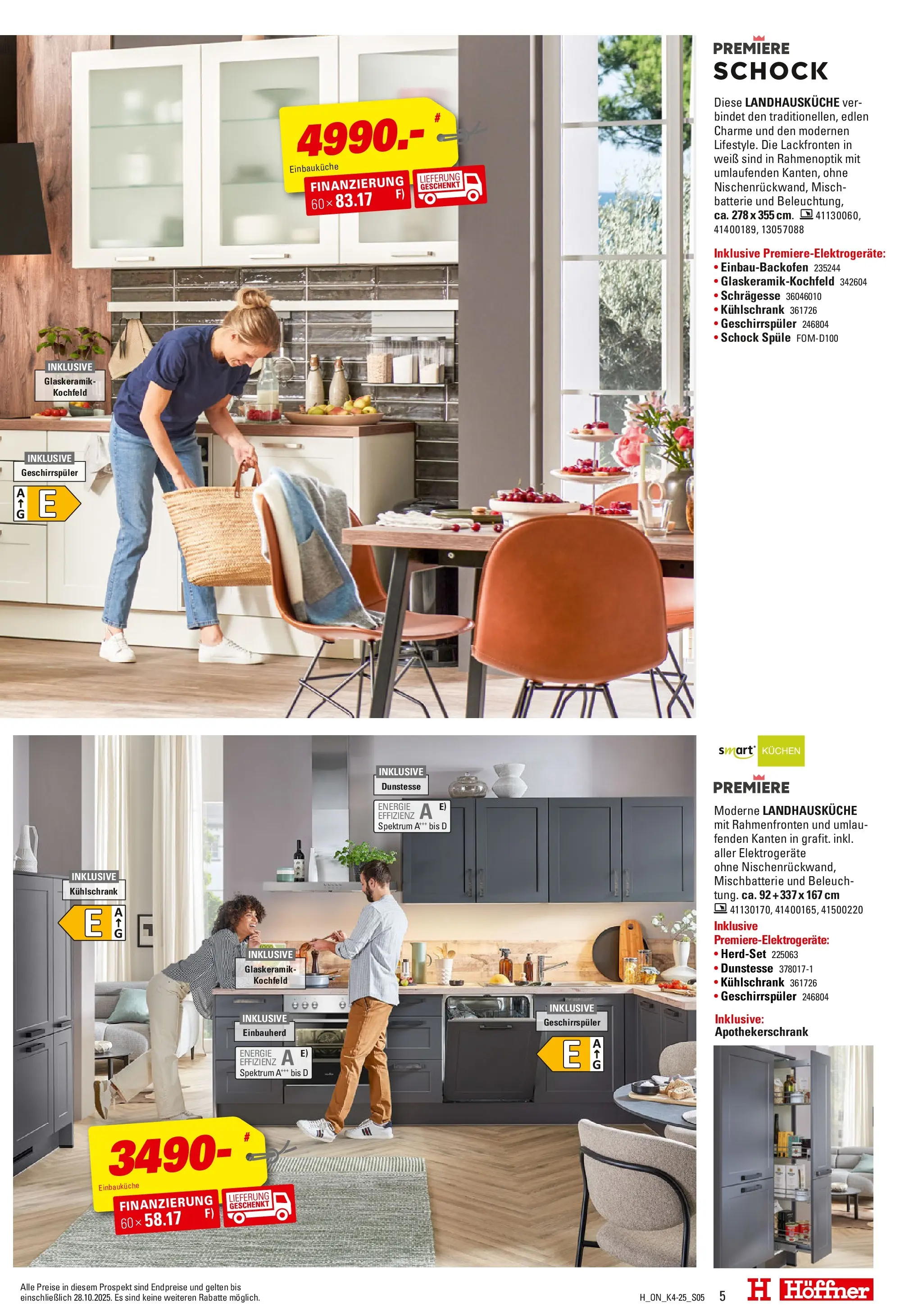 Höffner - Höffner: Küchen Spezial (ab 14.10.2025) zum Blättern | Seite: 5 | Produkte: Einbauküche, Batterie, Kühlschrank, Kuchen