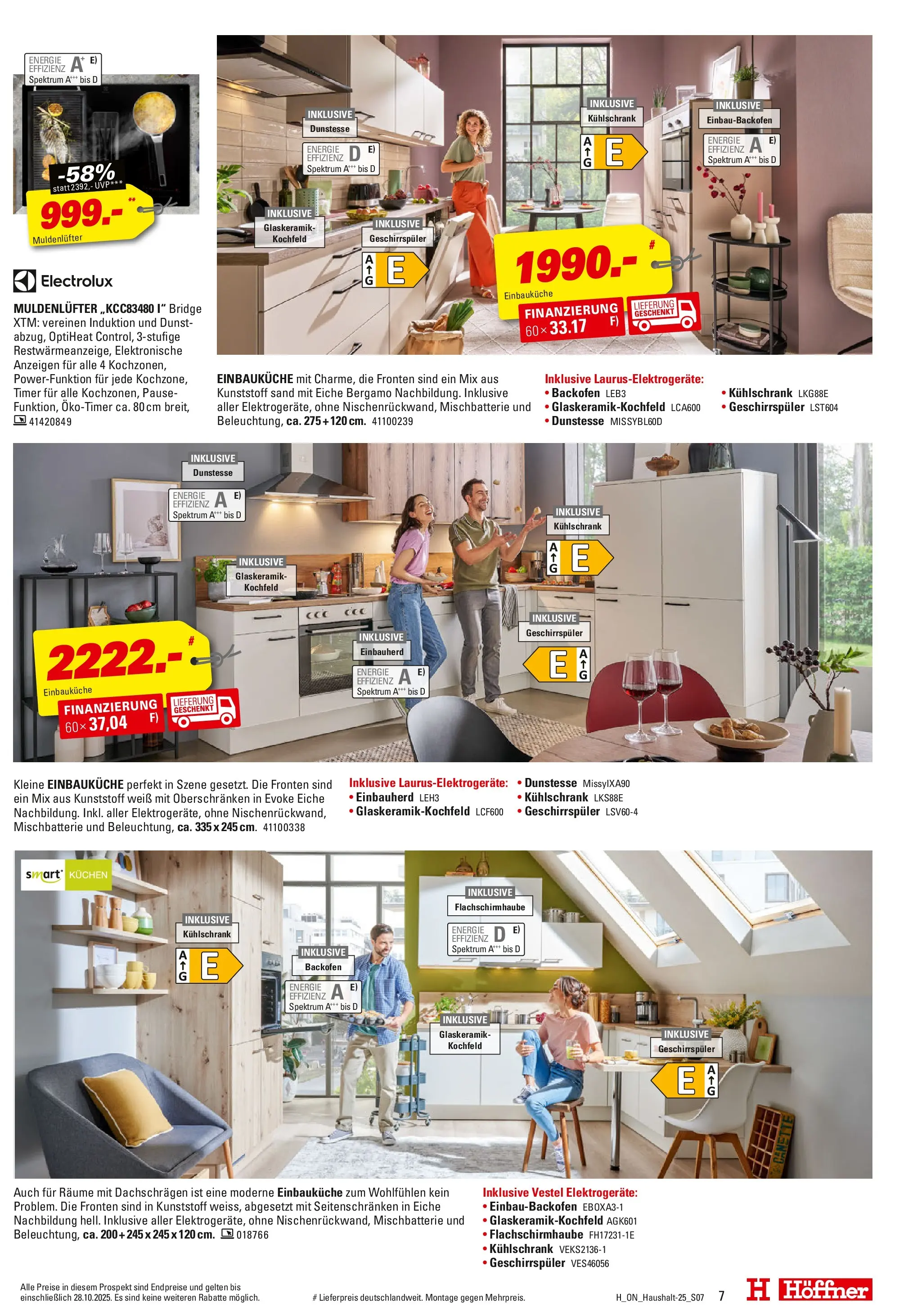 Höffner - Höffner: Küchen Spezial (ab 14.10.2025) zum Blättern | Seite: 7 | Produkte: Einbauküche, Kühlschrank, Kochfeld, Backofen